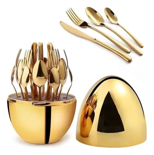 Cubiertos 24 Pcs Acero Estuche Huevo