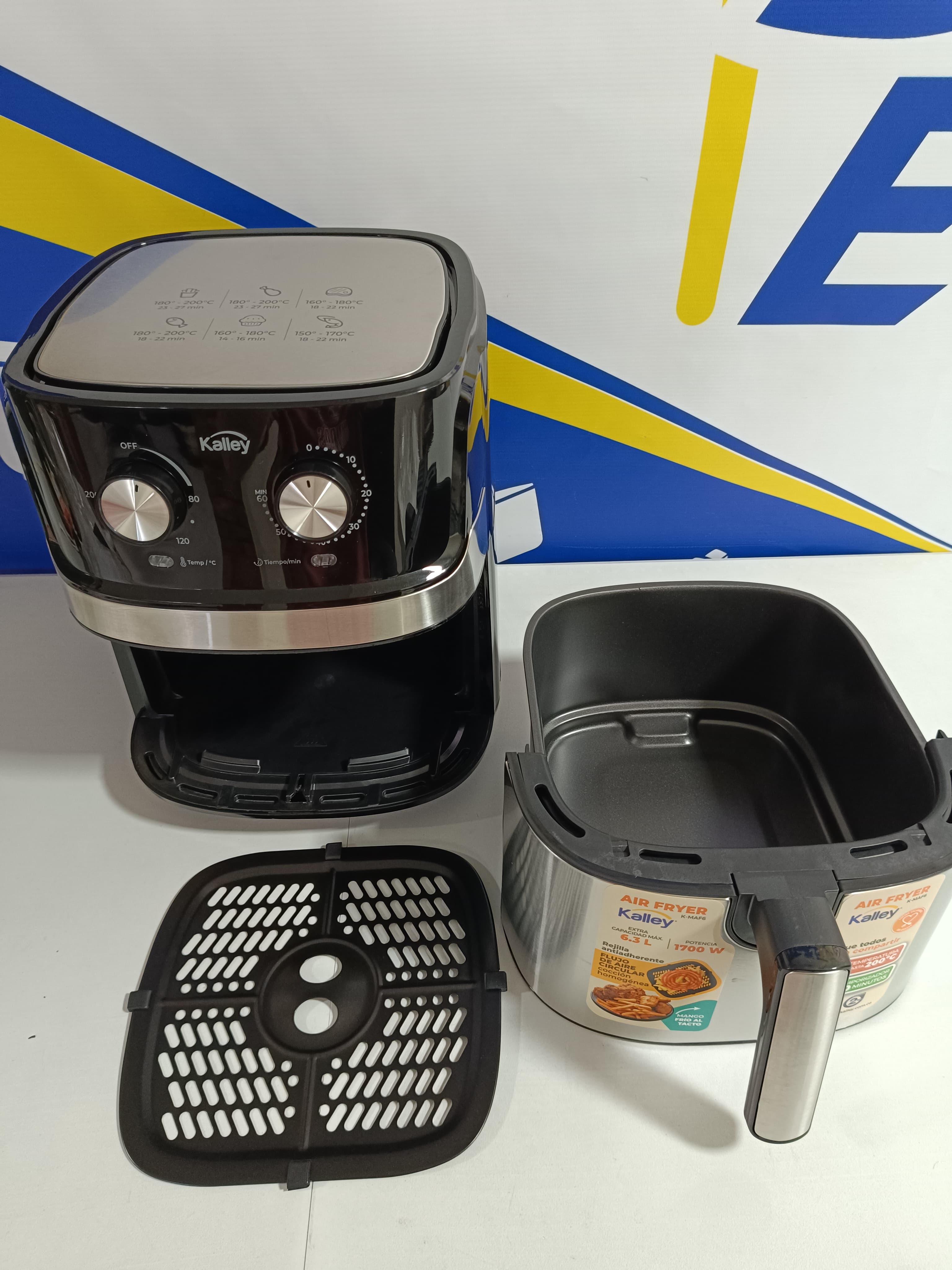 Freidora aire sin aceite kalley 6.3 lts