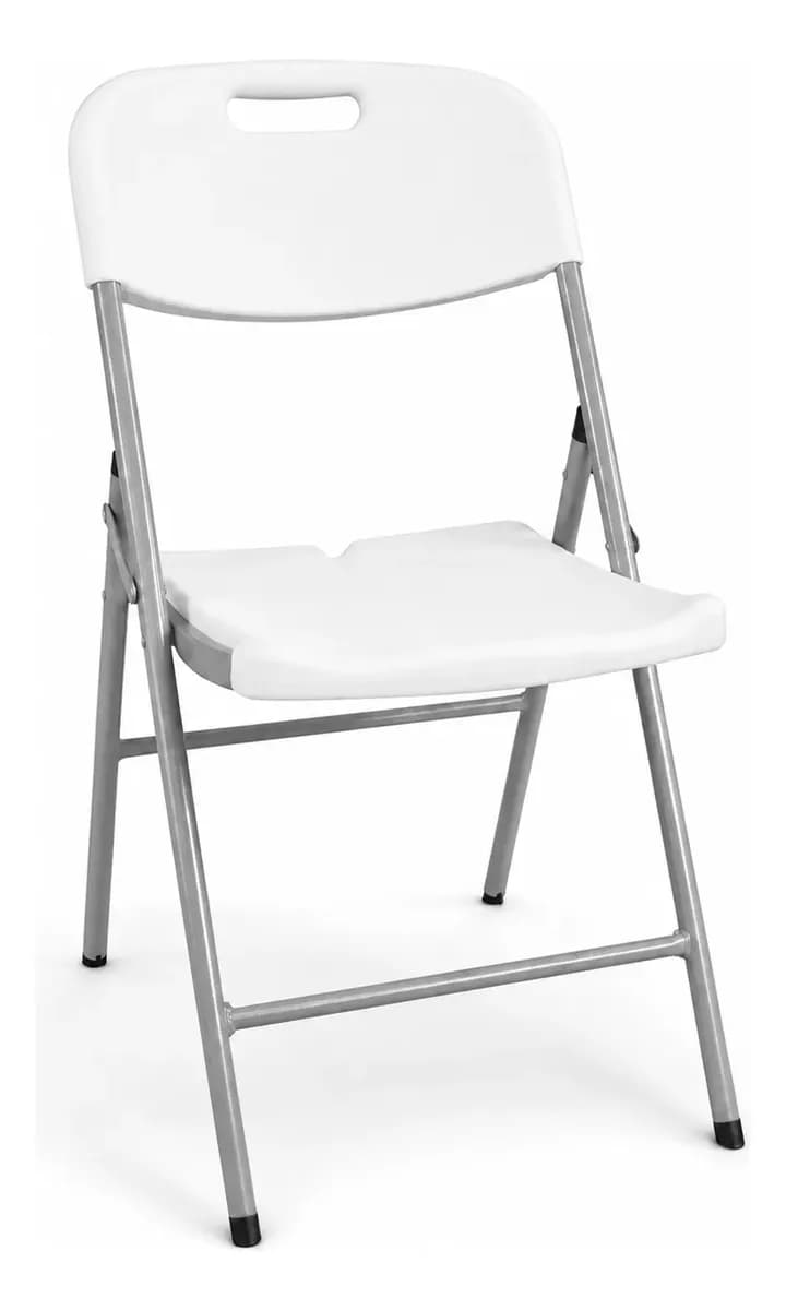 Silla plegable individual blanca