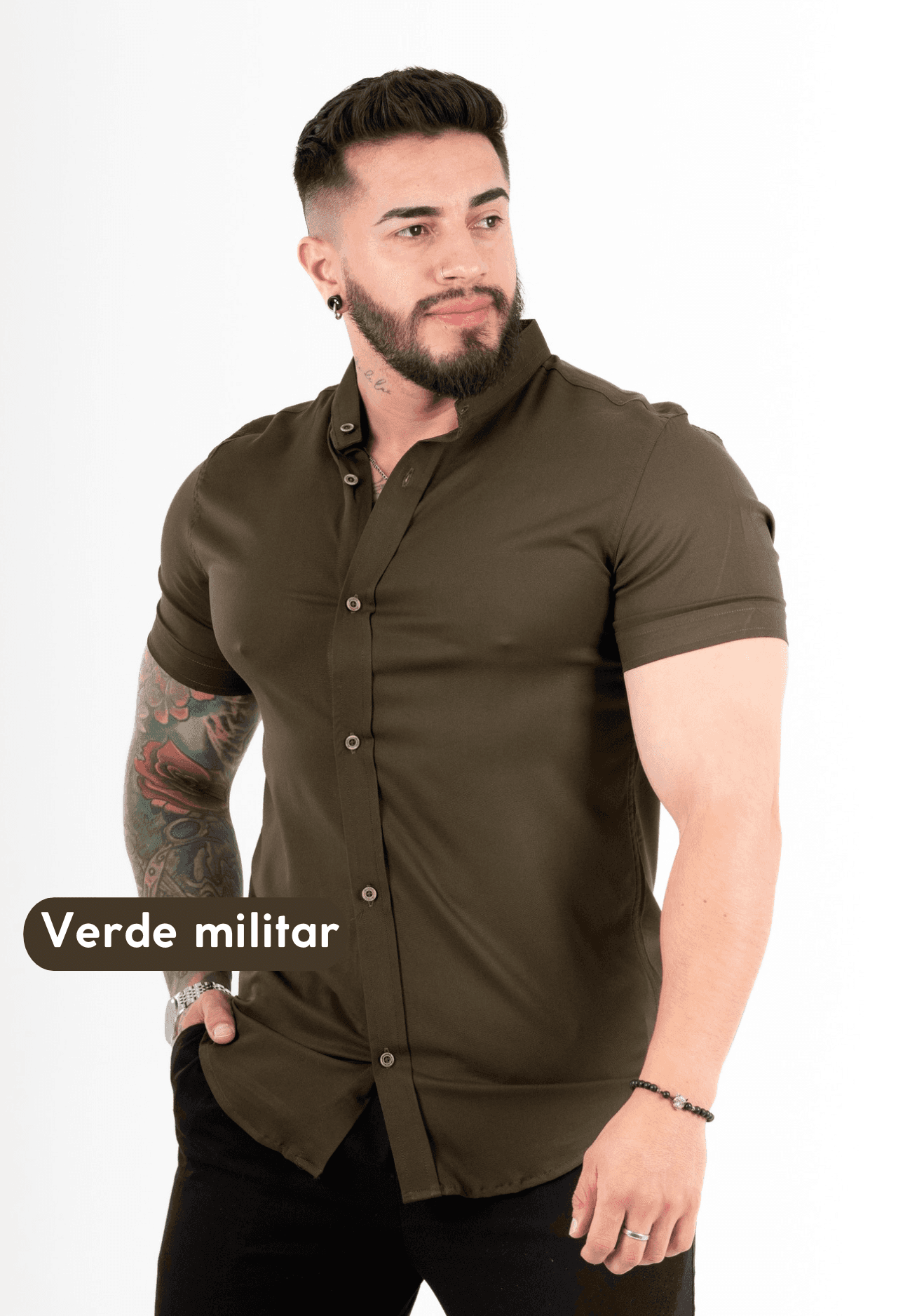 Camisa Chalis Verde Militar