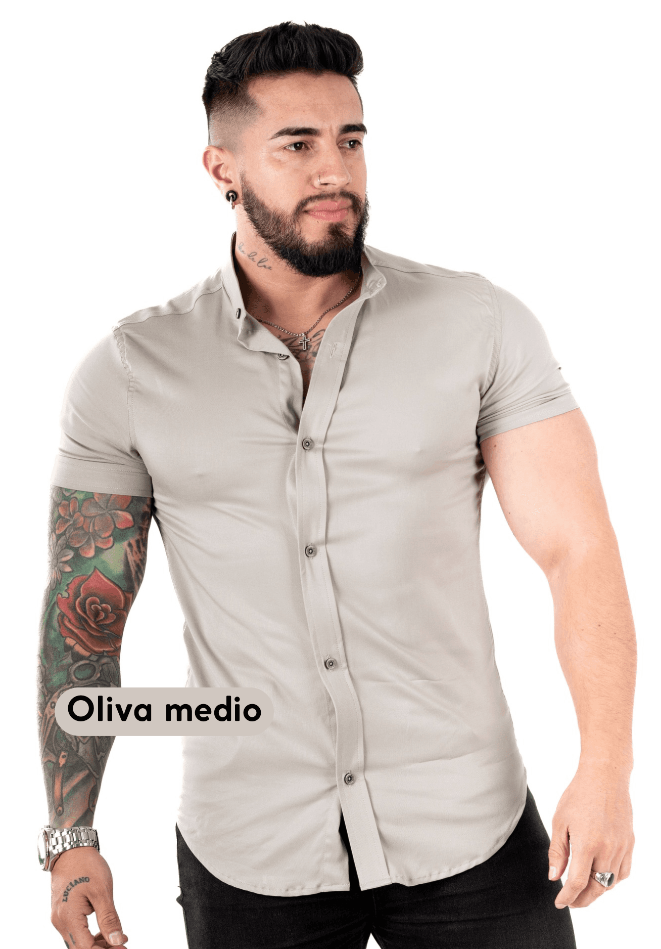 Camisa Chalis Oliva Medio