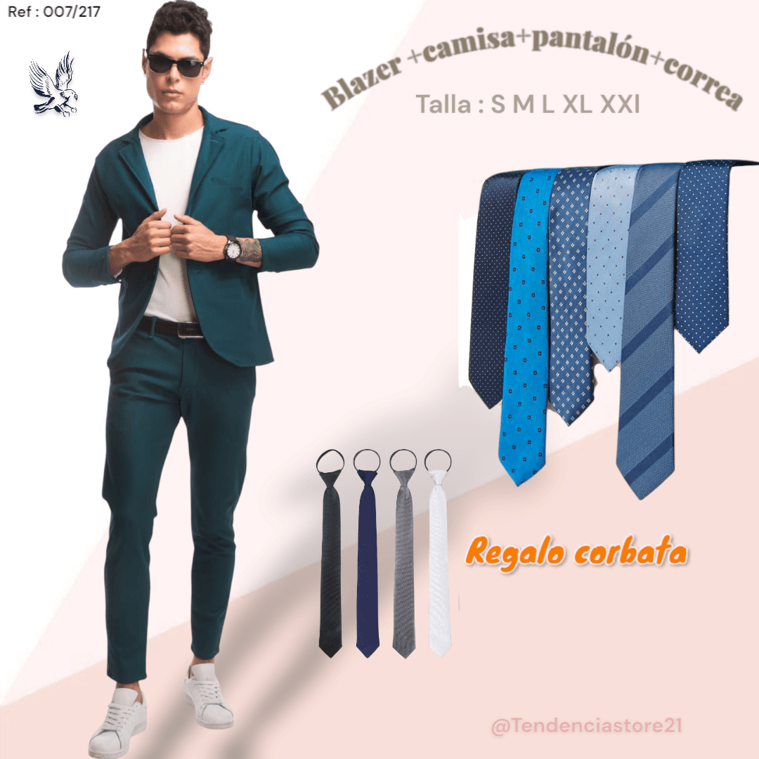 Conj punta de Roma 5 piezas con corbata