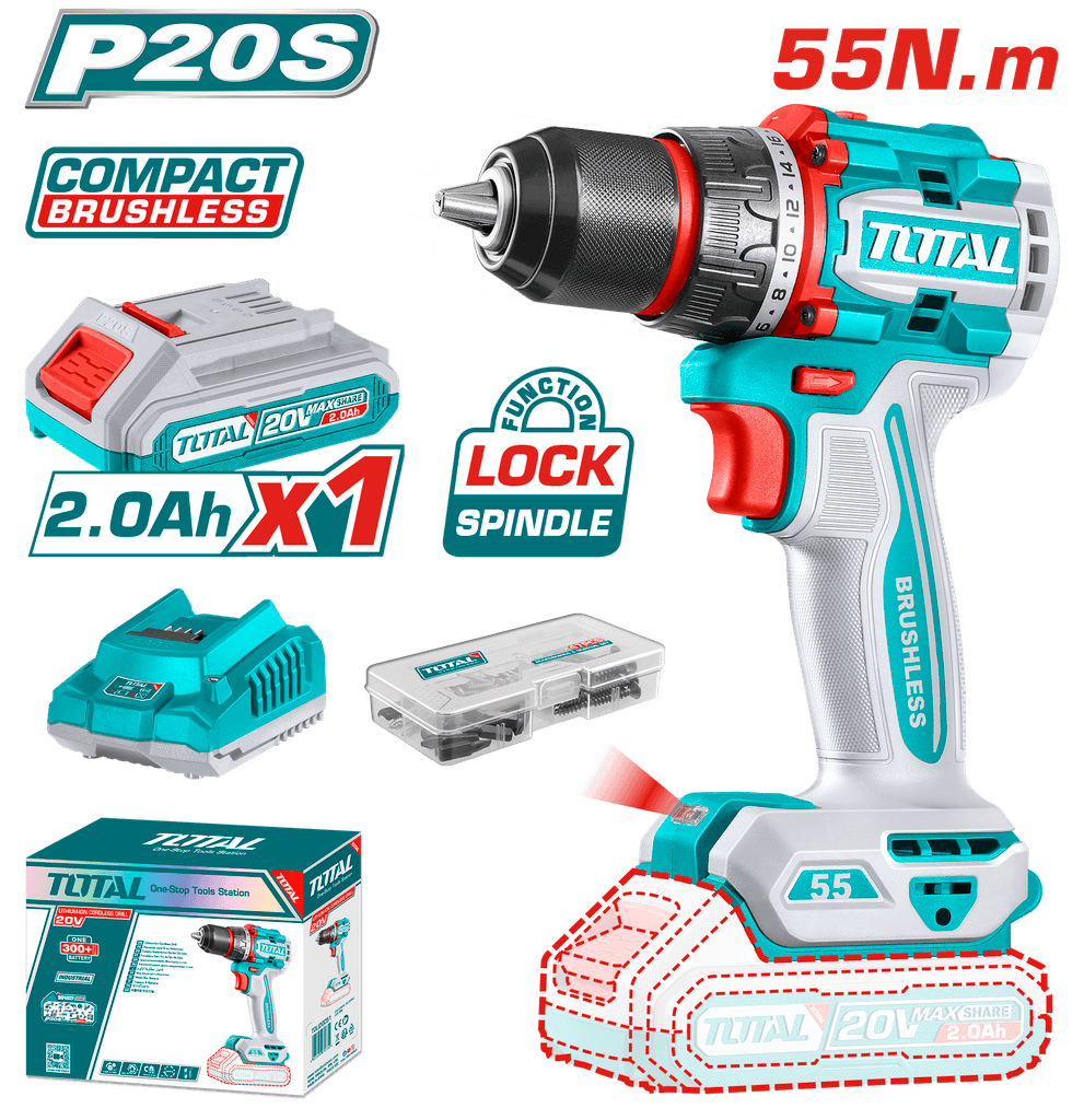 Taladro atorni inalam 1/2 20v 55nm total