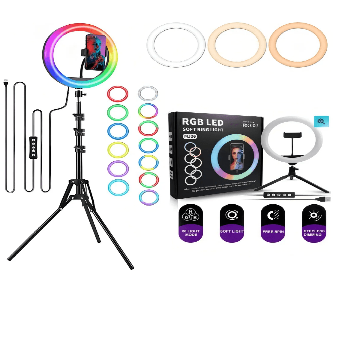 Aro Luz Rgb 26 Cm Led Trípode
