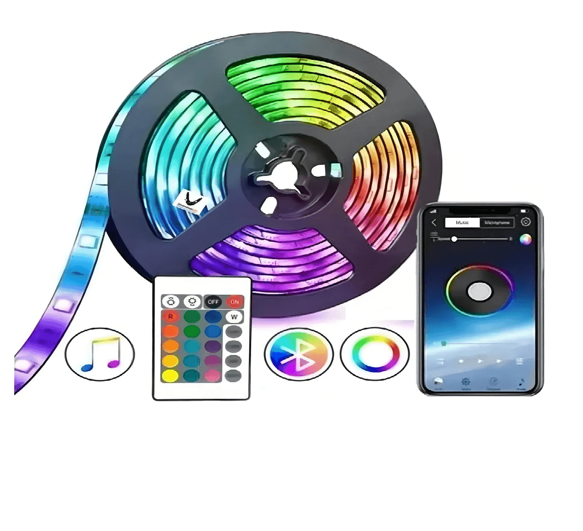Cinta Led Rgb Bluetooth 5mts
