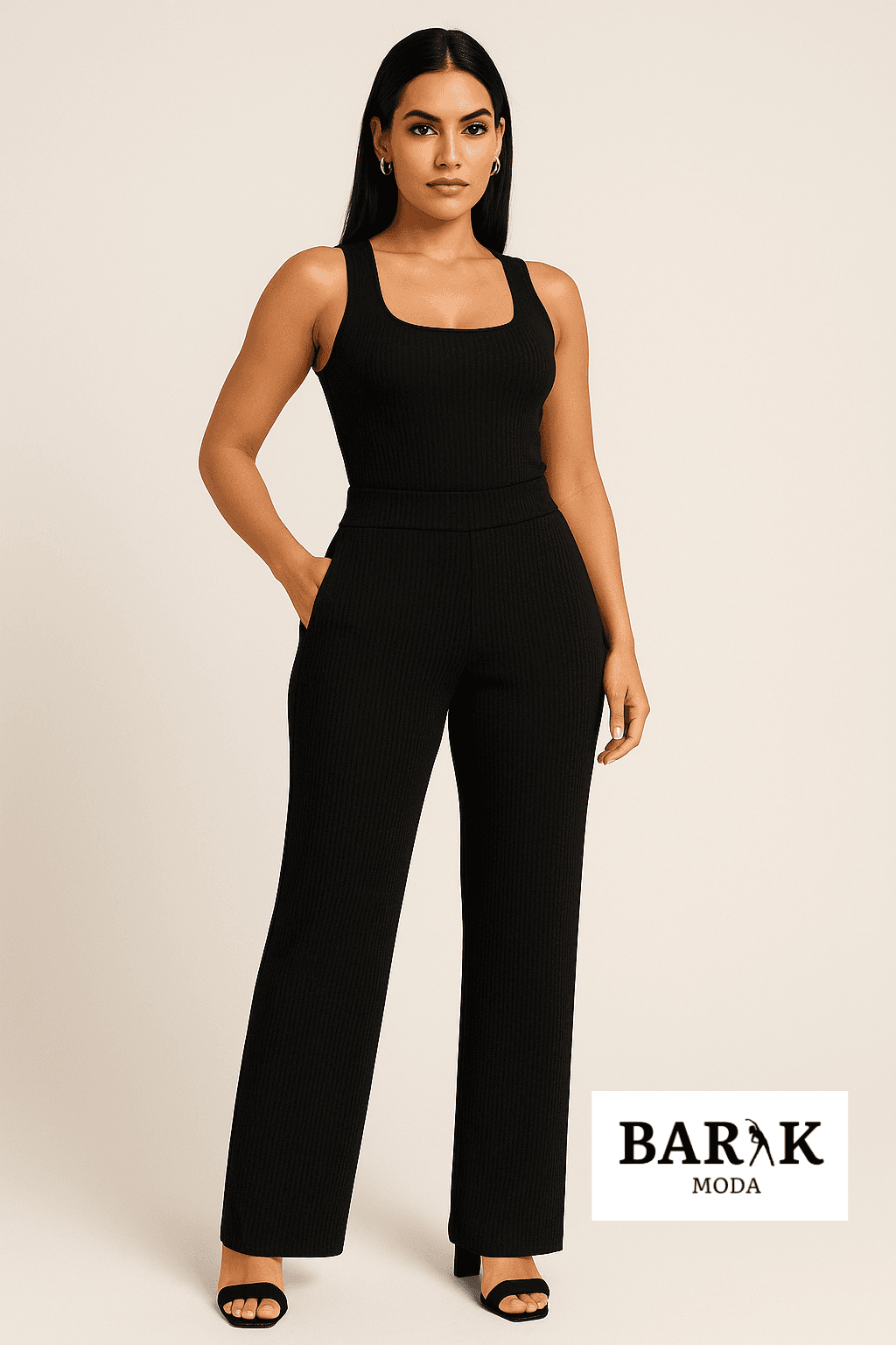 Pantalón bota recta con bolsillos