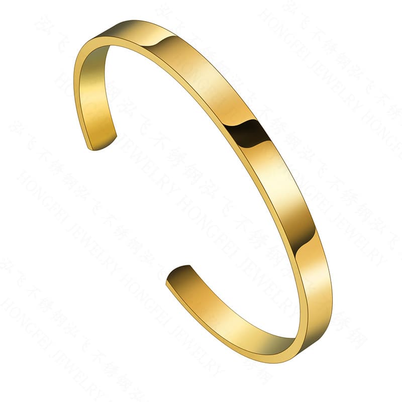 Brazalete acero dorado clock | bra-43