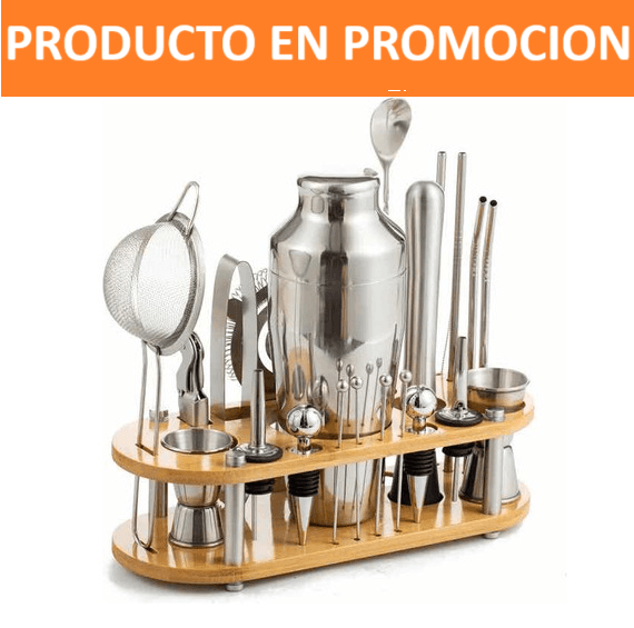 Set de cocteleria para bares en acero 24