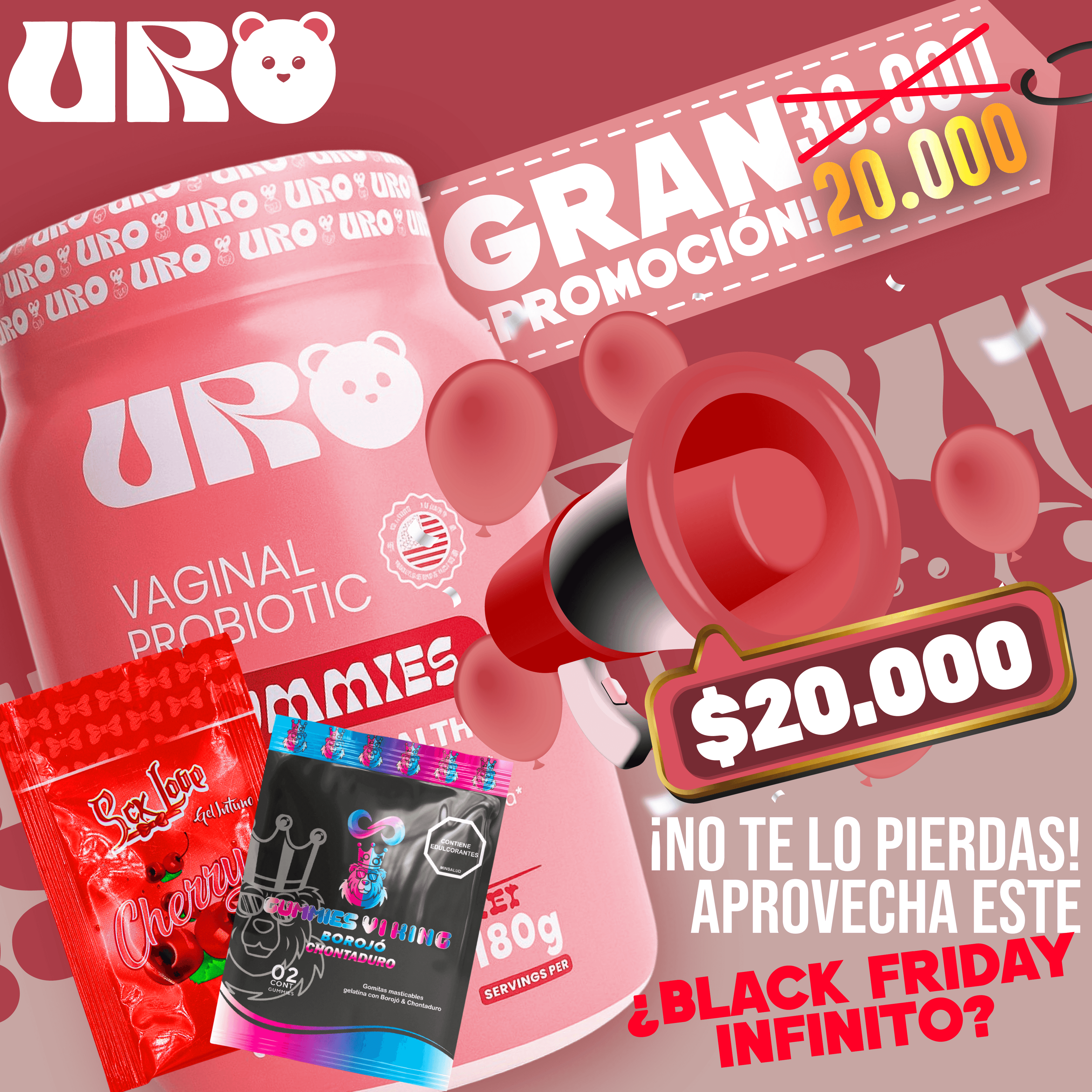 URO Gomitas Envase de 60 Gomitas + Sache