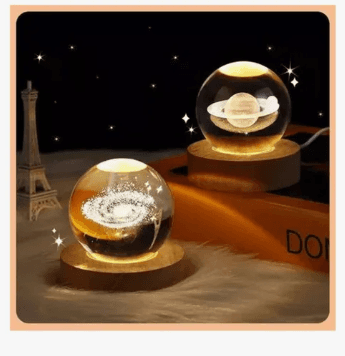 Lampara Esfera 3d Cristal 10cm