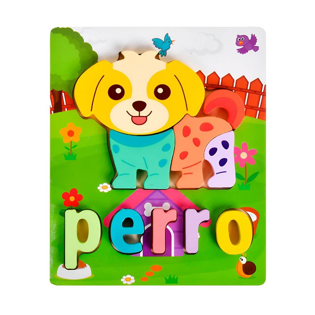 Juego De Madera Encastre Figuras Letra M