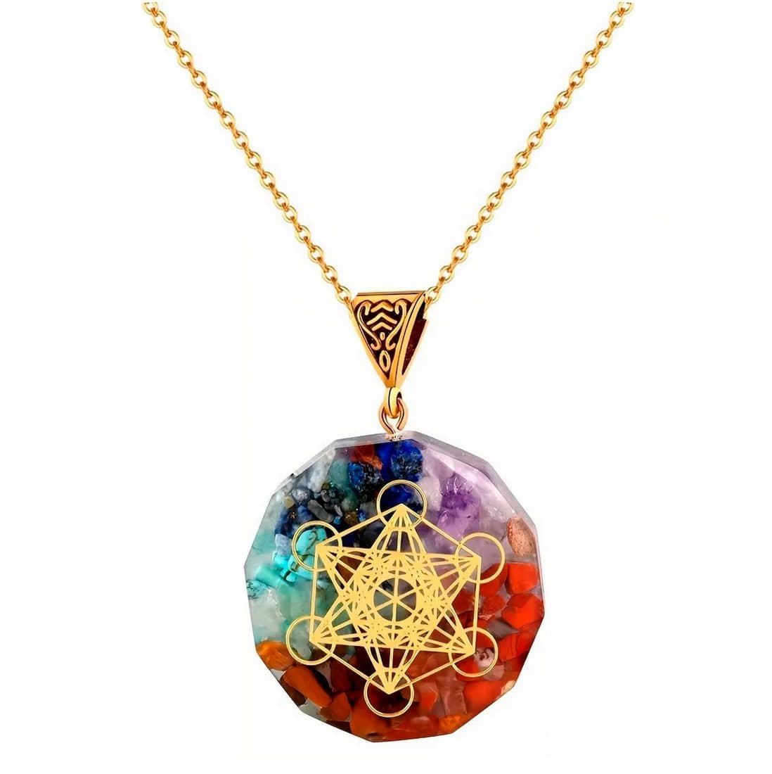 Collar Orgonita 7 Chakras Cuarzo Metatró