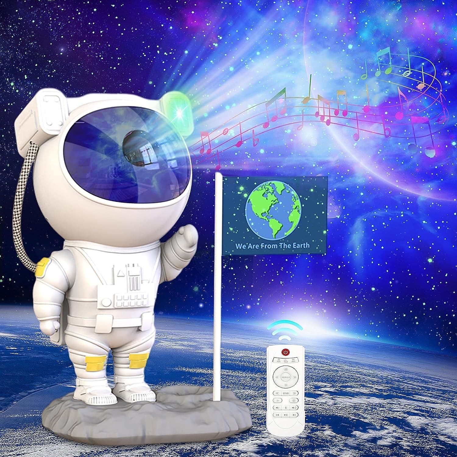 LAMPARA PROYECTOR ASTRONAUTA CON BLUETO