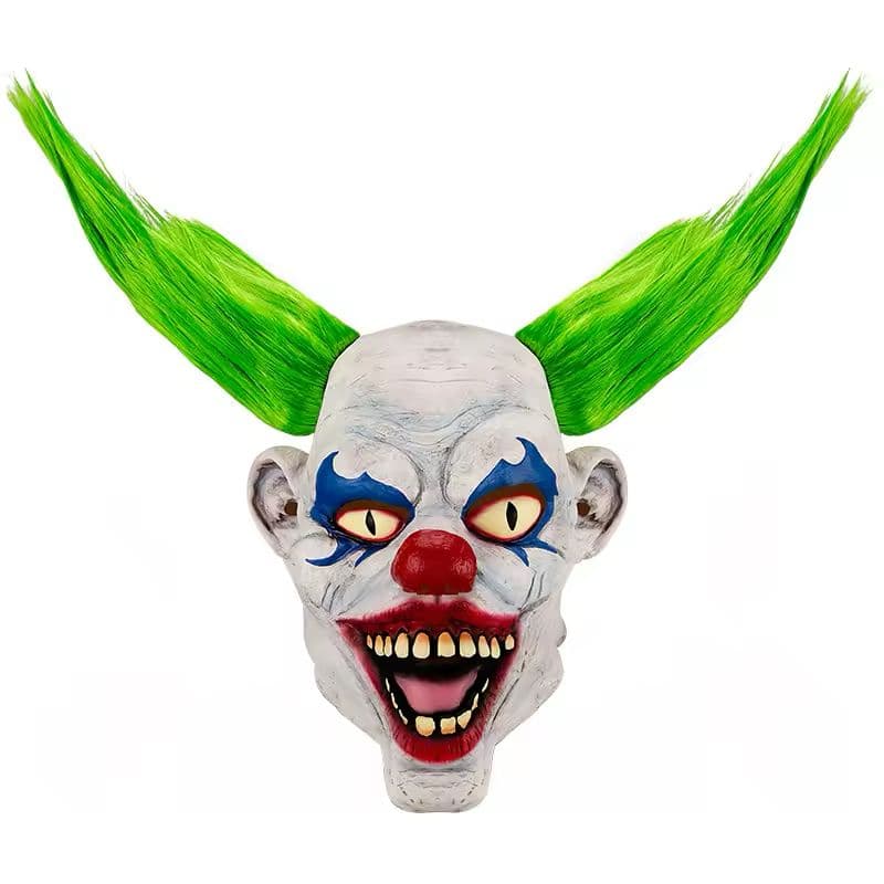 Máscara payaso con cachos verdes