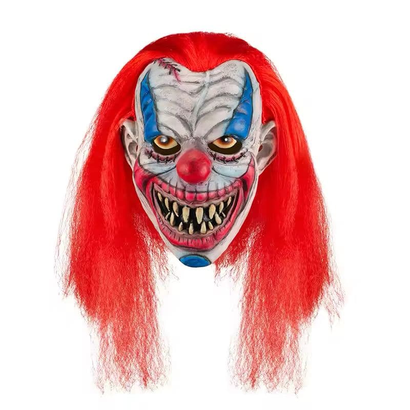 MÁSCARA PAYASO CON PELO NARANJA