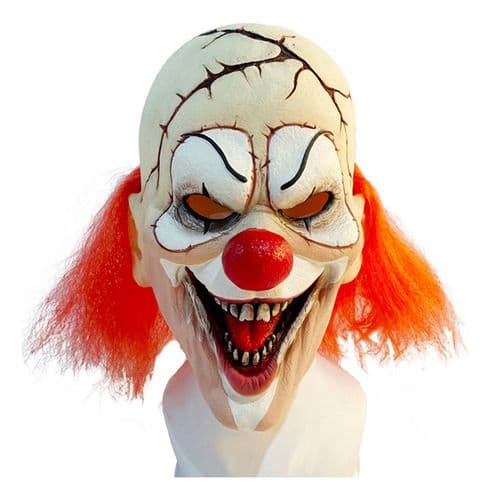 MÁSCARA PAYASO CON PELO NARANJA ATRÁS