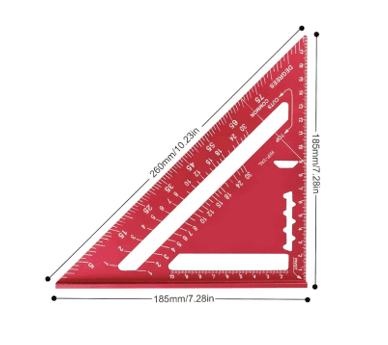 Regla triangular para carpinteria