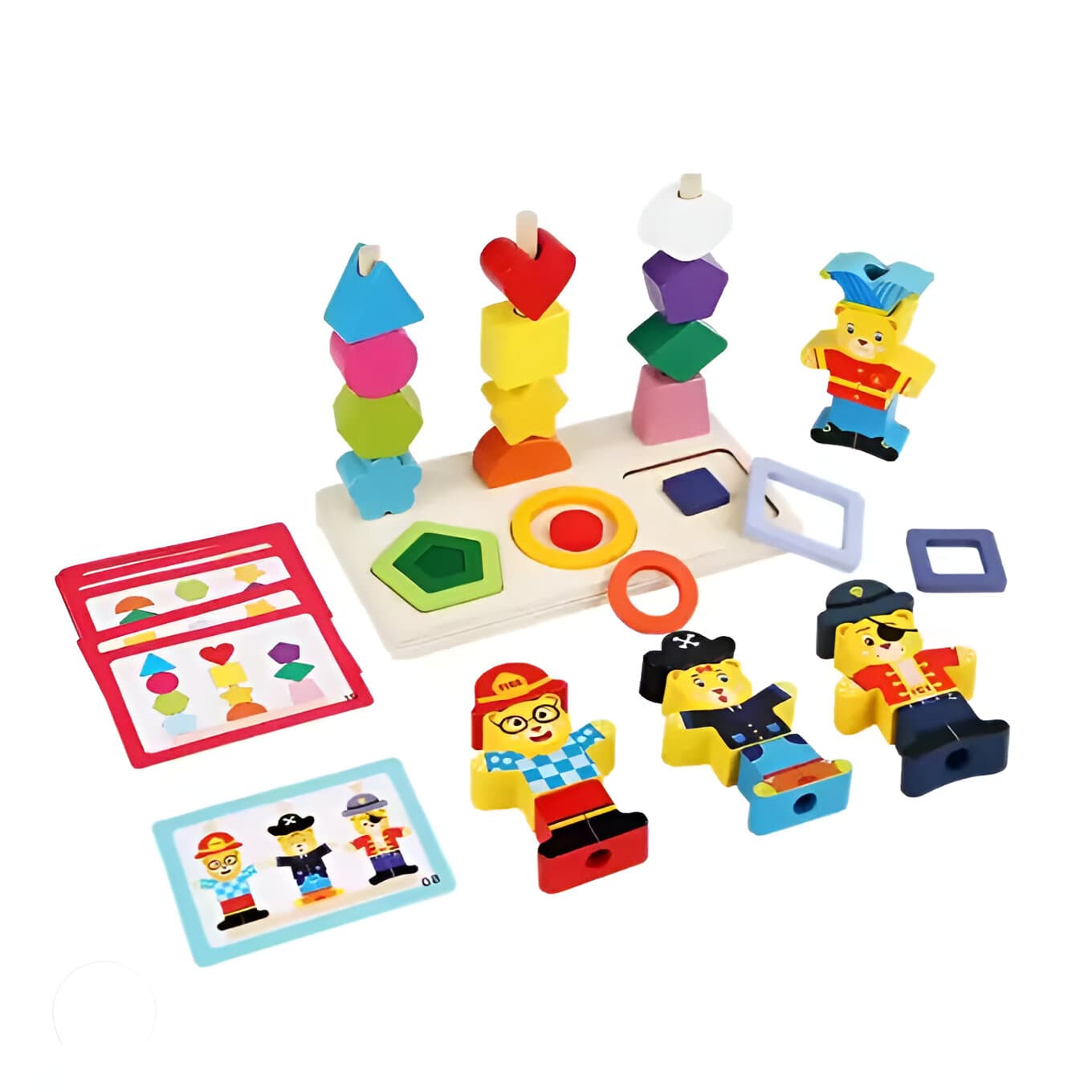 Juego De Mesa Madera Encastre Figuras Pa