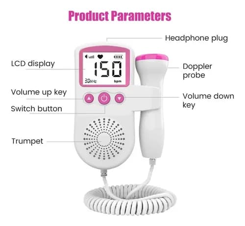 Doppler Fetal Ultrasonido Monitor De Lat