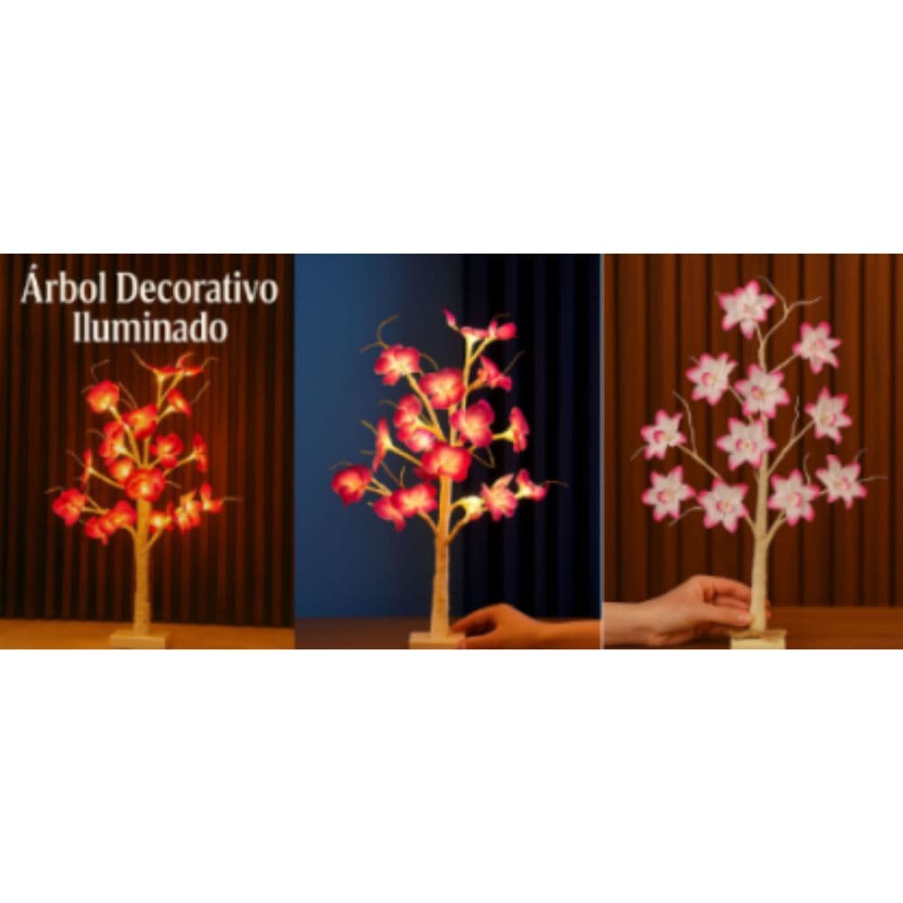 Árbol Decorativo Con Flores Blancas