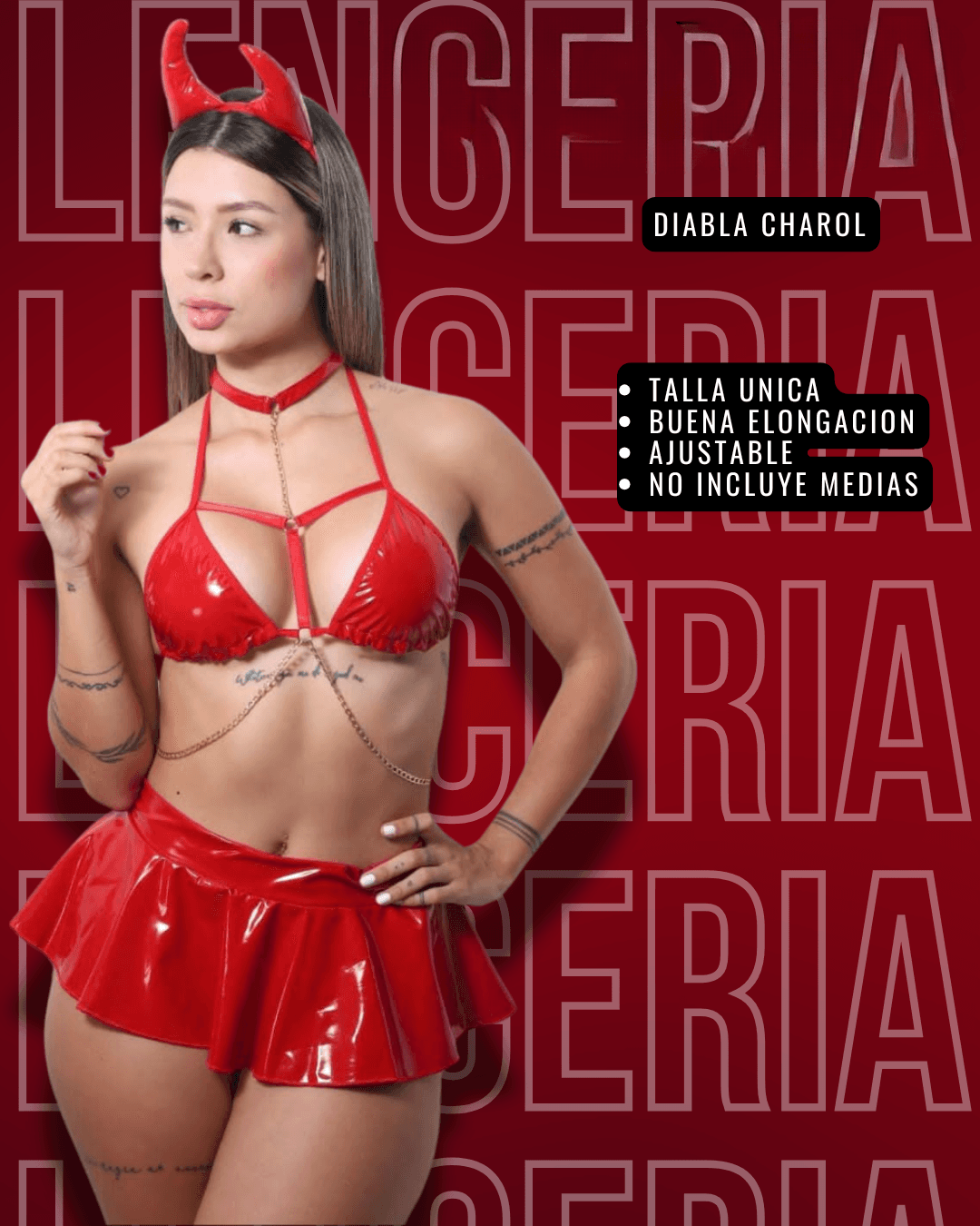 Disfraz diabla charol