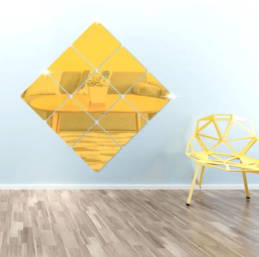 ESPEJOS DECORATIVOS POR 9 UNIDADES DORAD