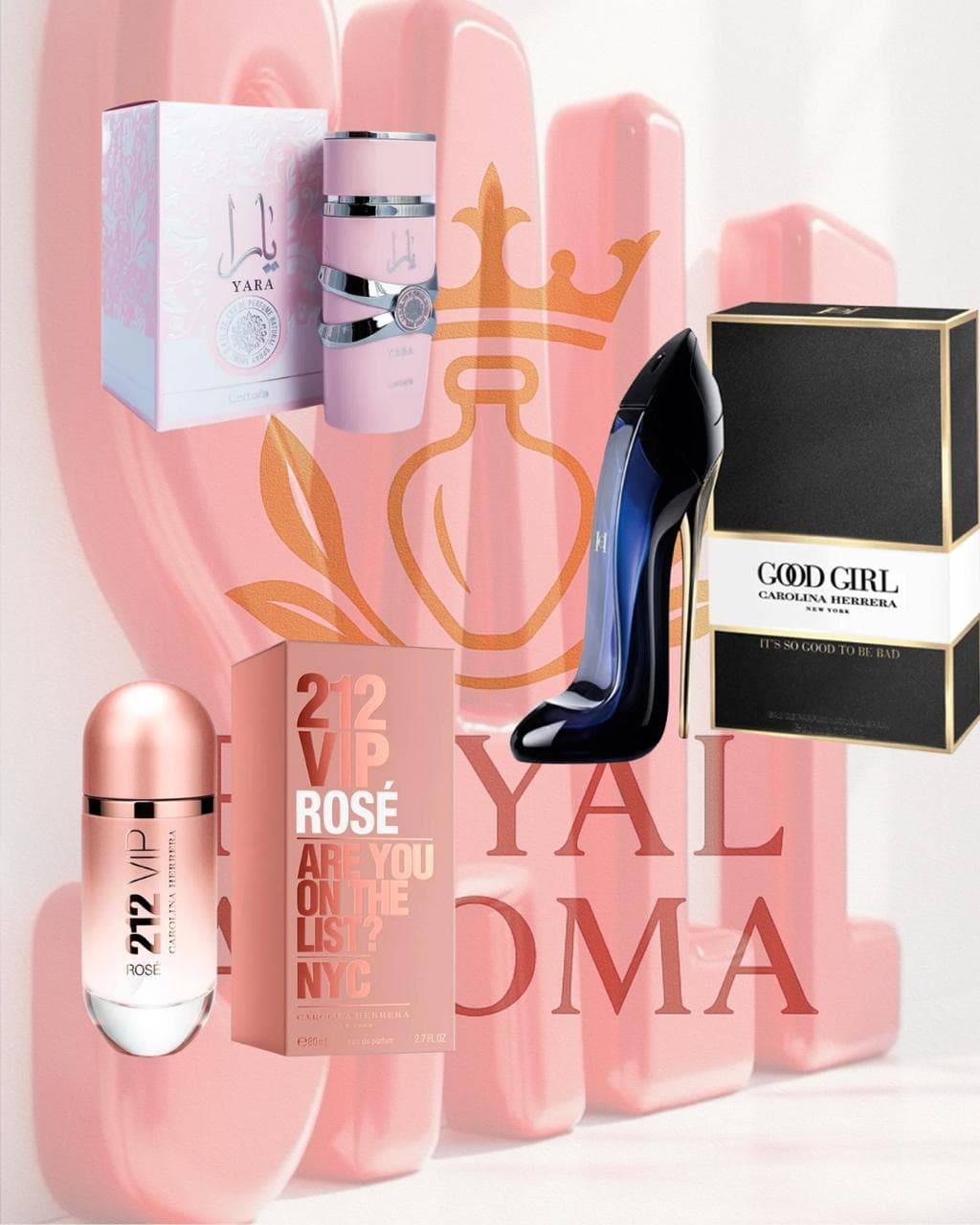 YARA+GOOD GIRL+212 ROSE+PERFUMERO