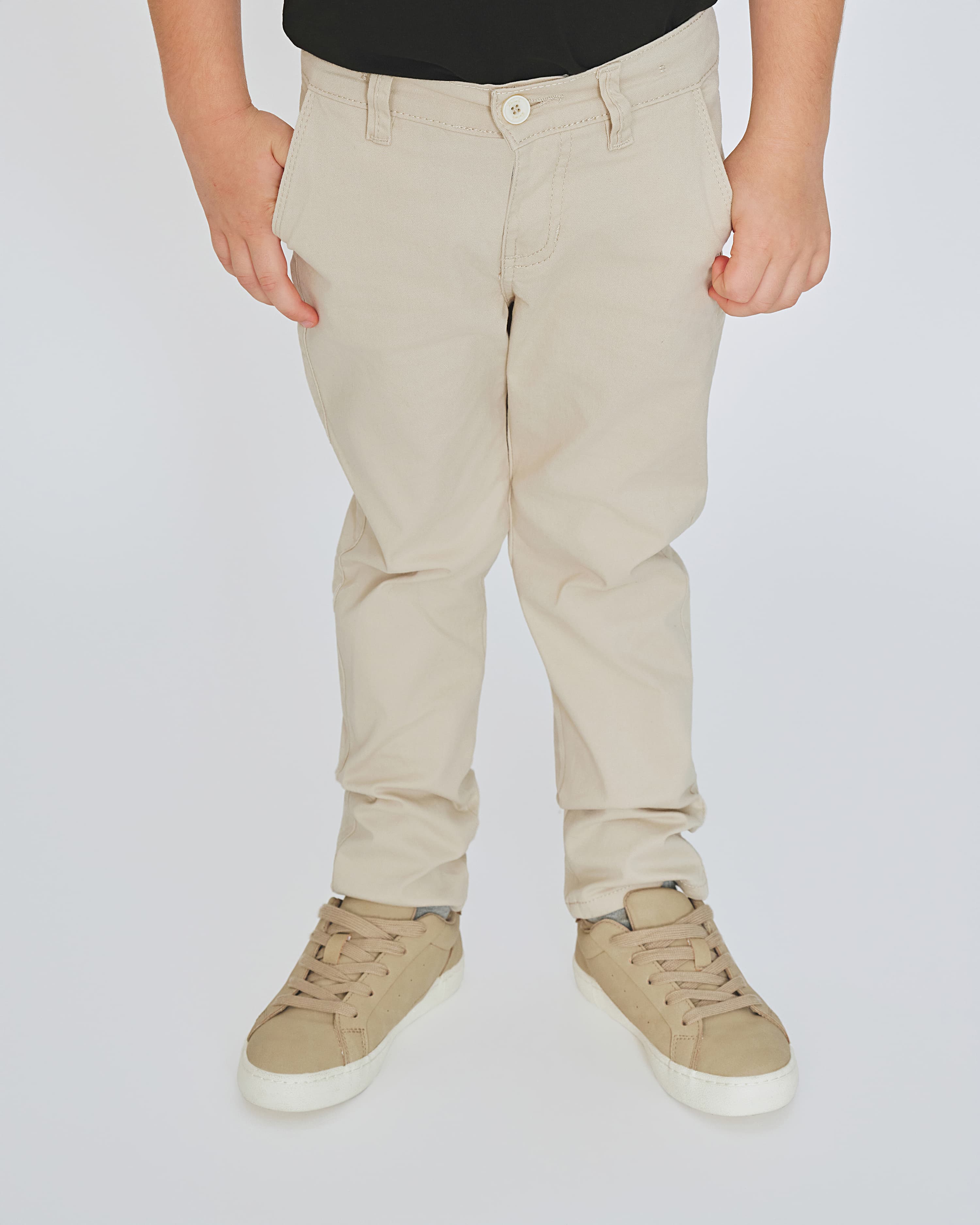 PANTALON DE DRILL NIÑO BEIGE