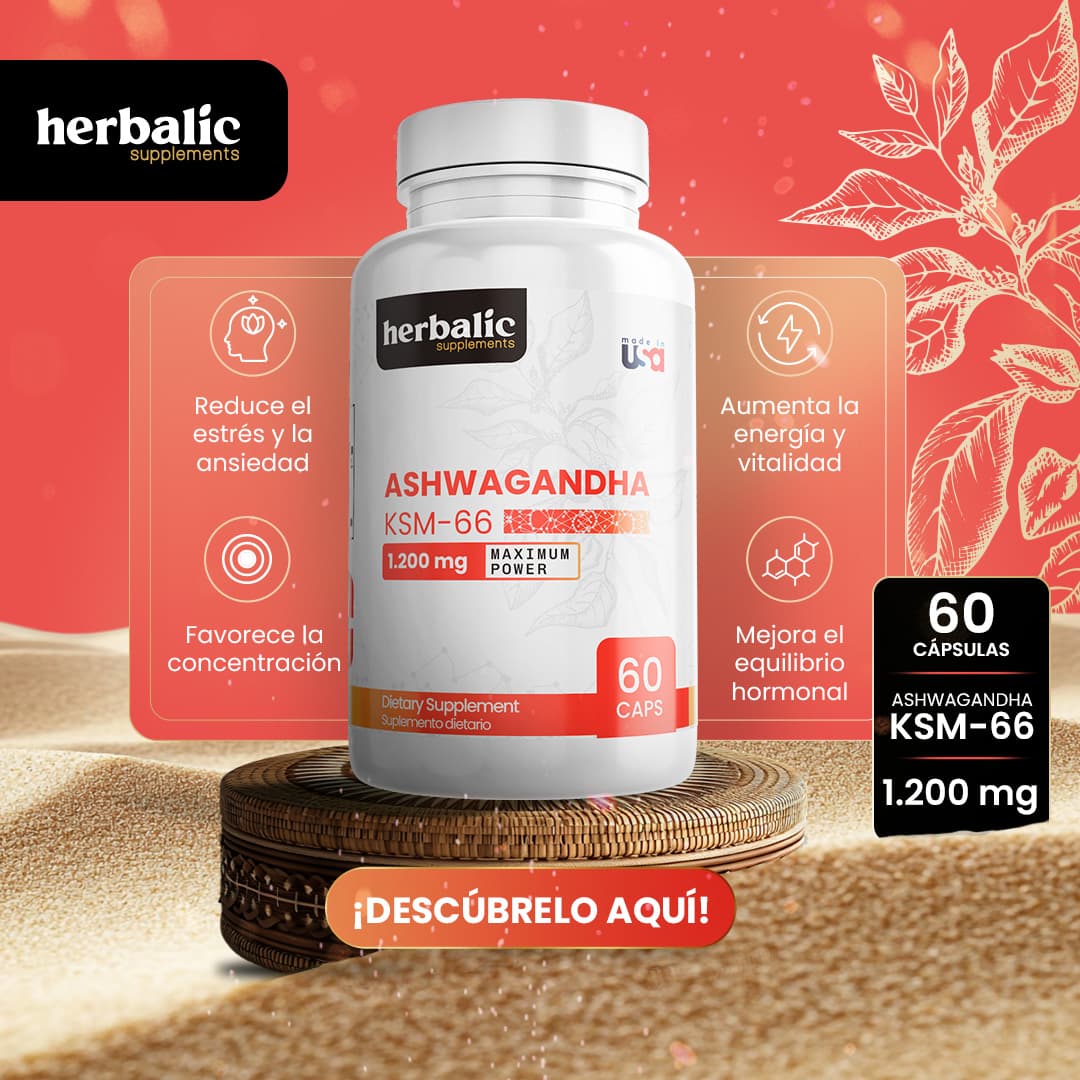 Ashwagandha KSM-66 1.200 mg  60 cápsulas