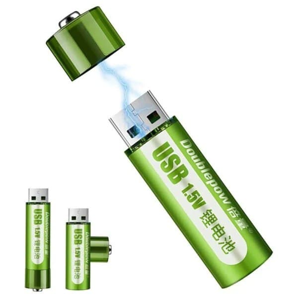 Pila Baterias Recargables Usb AA X4 Unid
