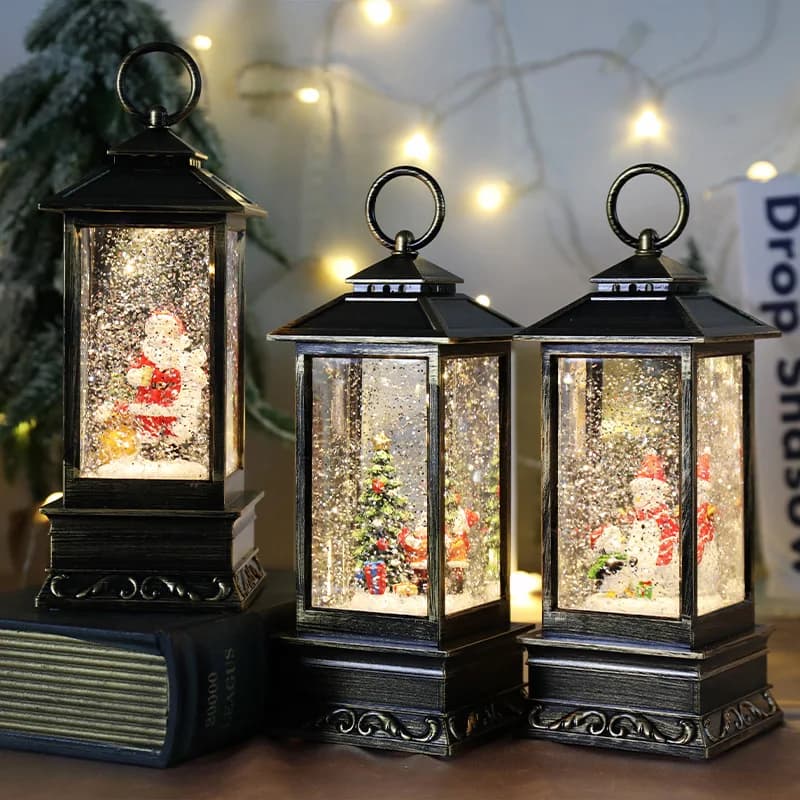 Farol De Nieve Iluminado