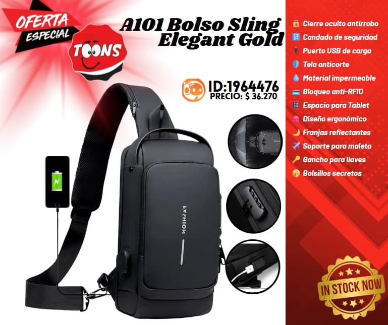 A101  Bolso Sling Elegant Gold