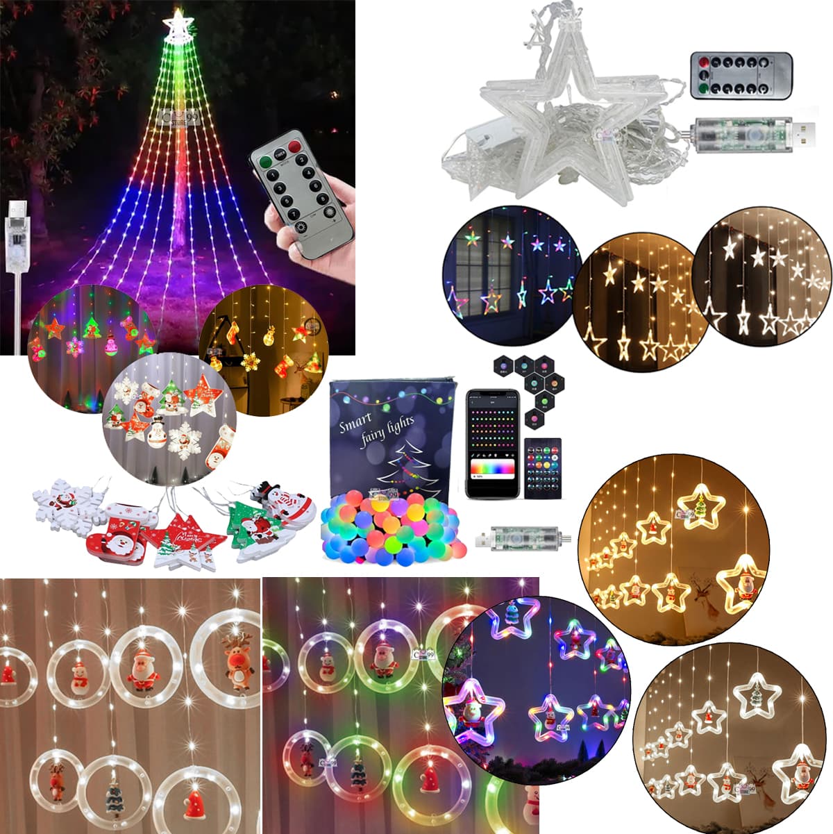 Luces De Navidad Cortinas De Luz Led