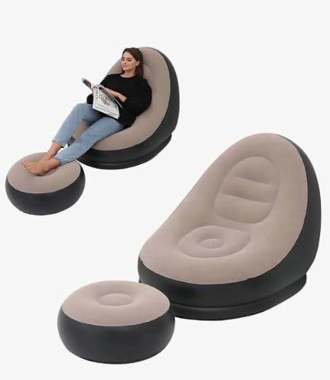 A235 Sillón Inflable Premium con Otomana