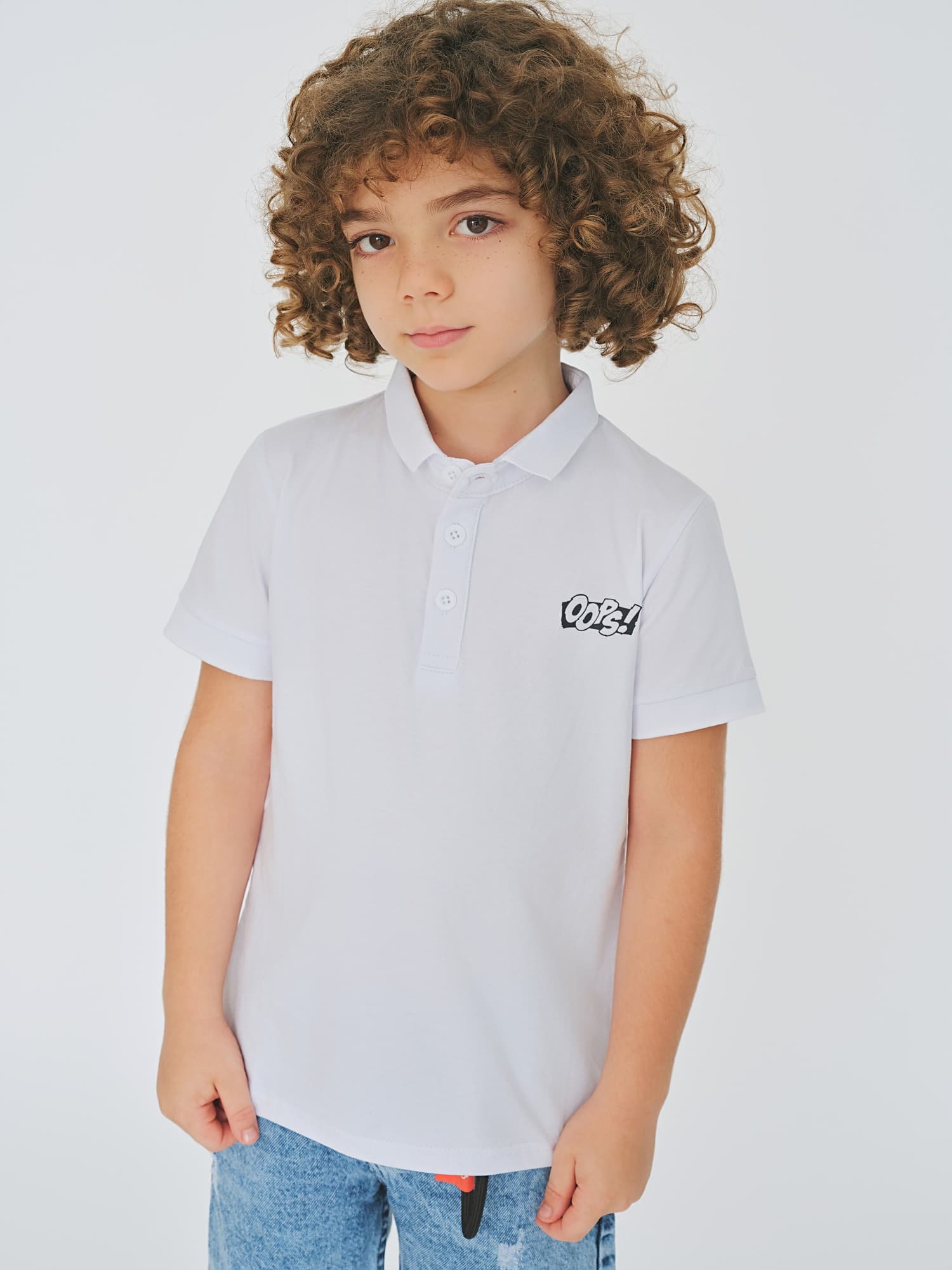 CAMISETA TIPO POLO NIÑO BLANCO