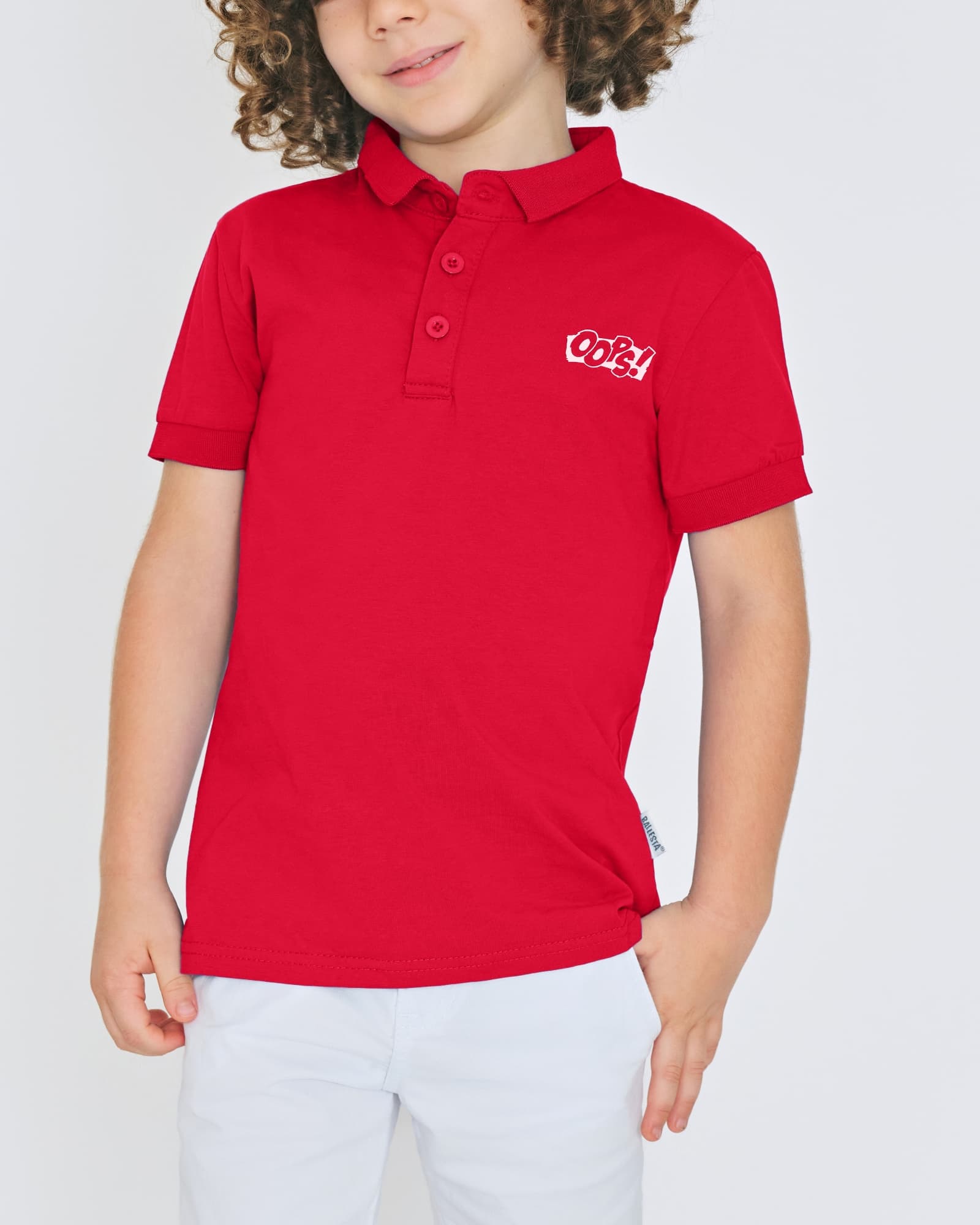 CAMISETA TIPO POLO NIÑO ROJO