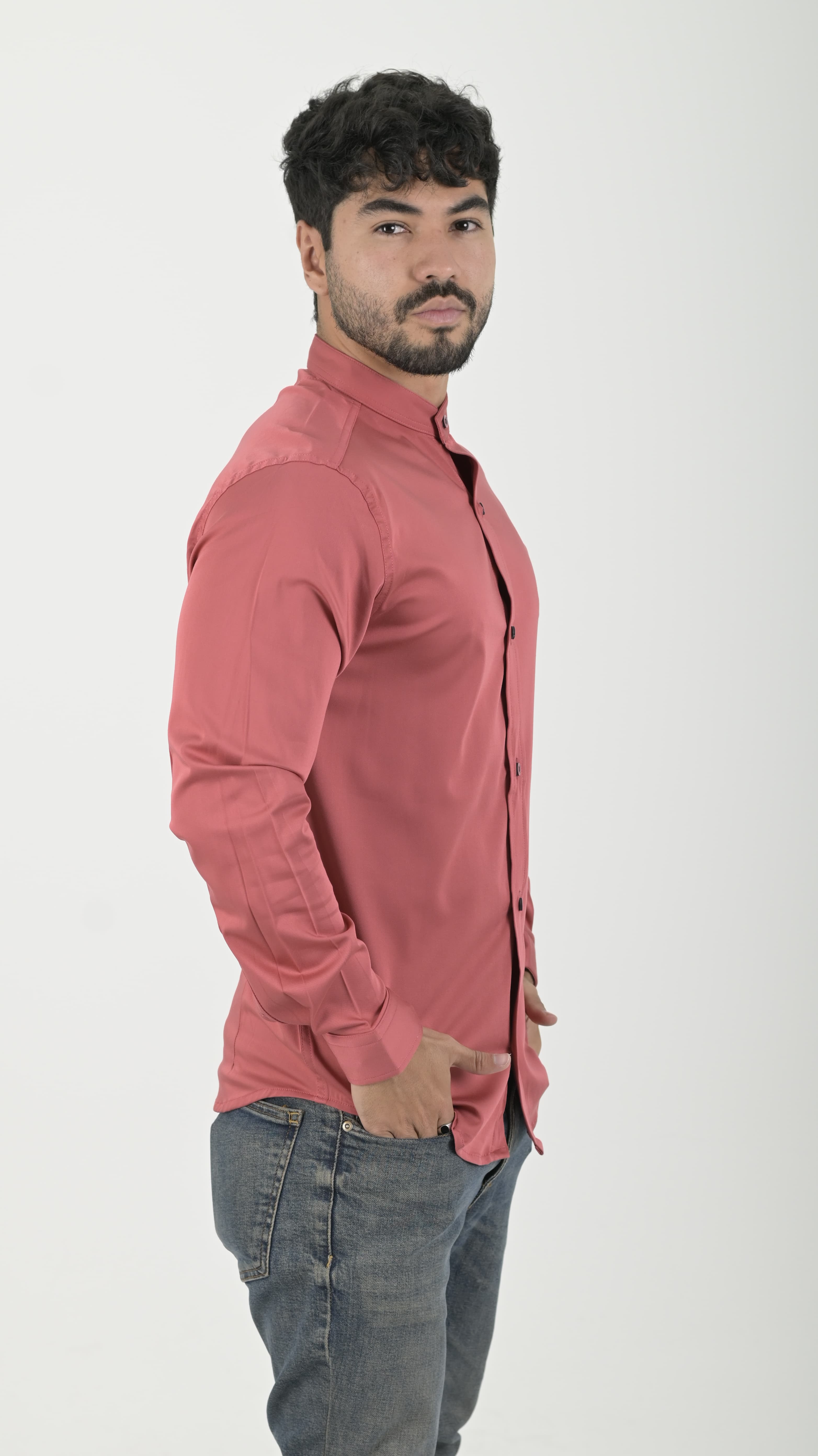 Camisa Seda fria manga larga Guayaba