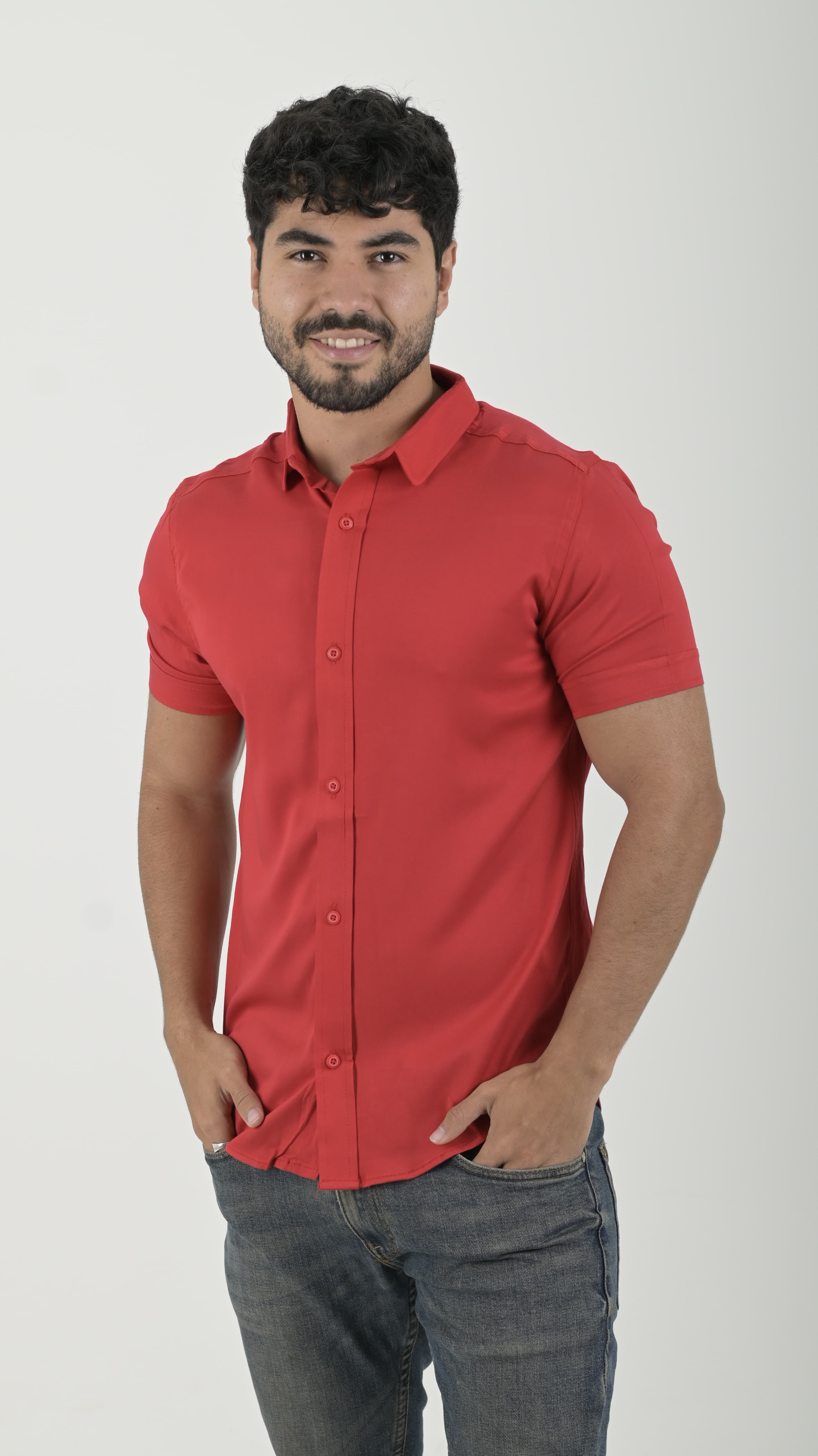 Camisa Chalis cuello Clasico Rojo