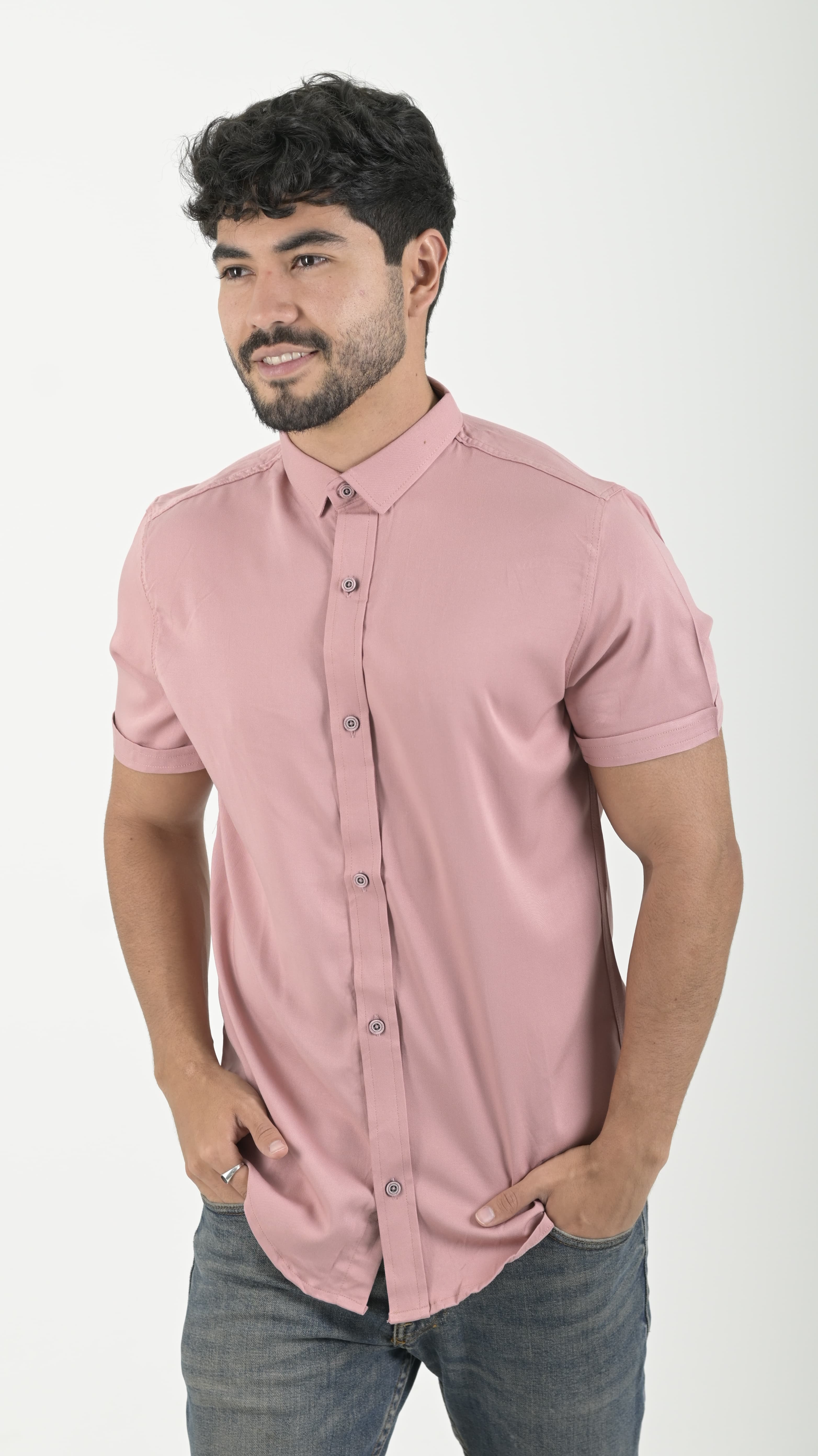 Camisa Chalis cuello Clásico Palo rosa