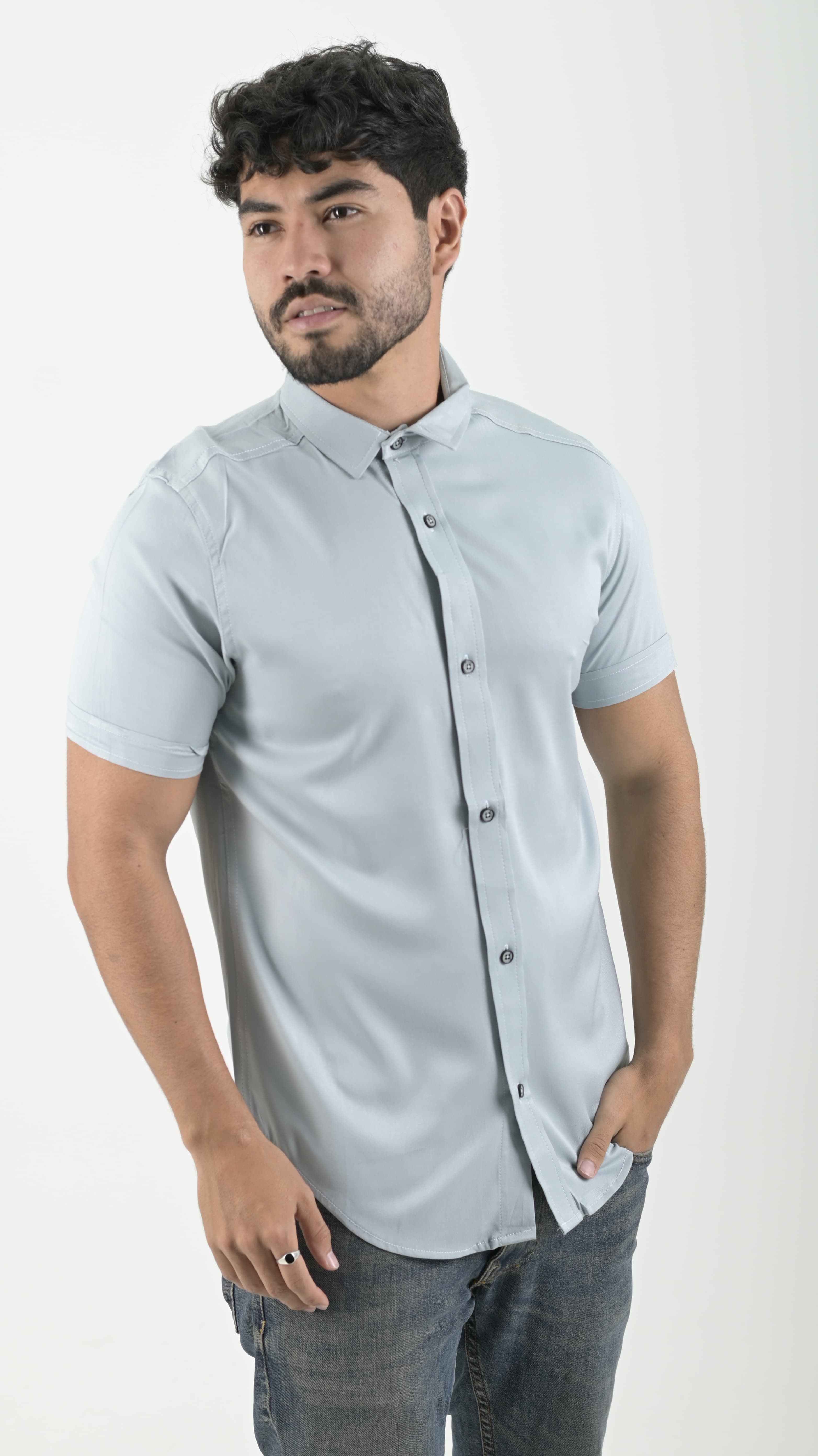 Camisa Chalis cuello Clasico Plomo