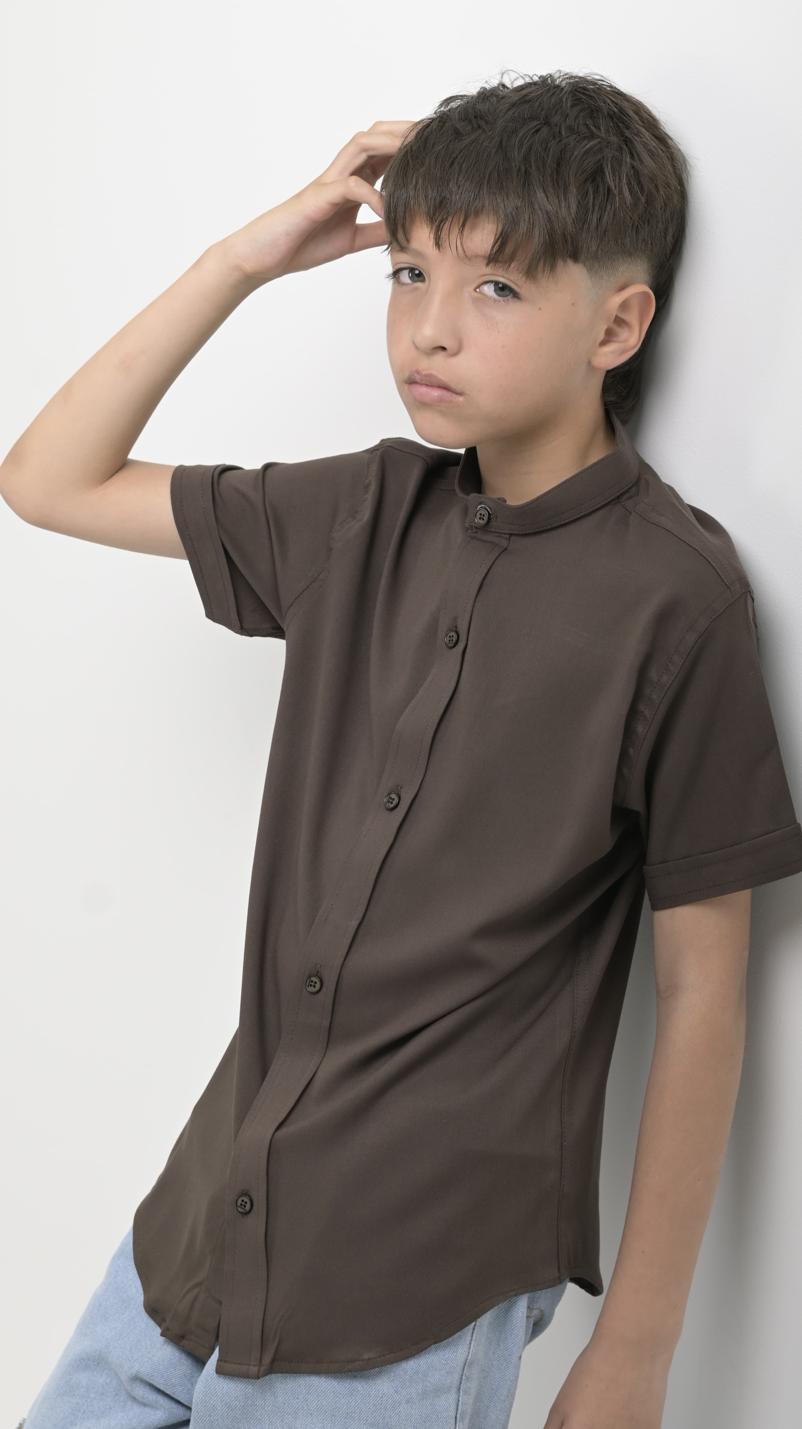 Camisa chalis Niño Chocolate