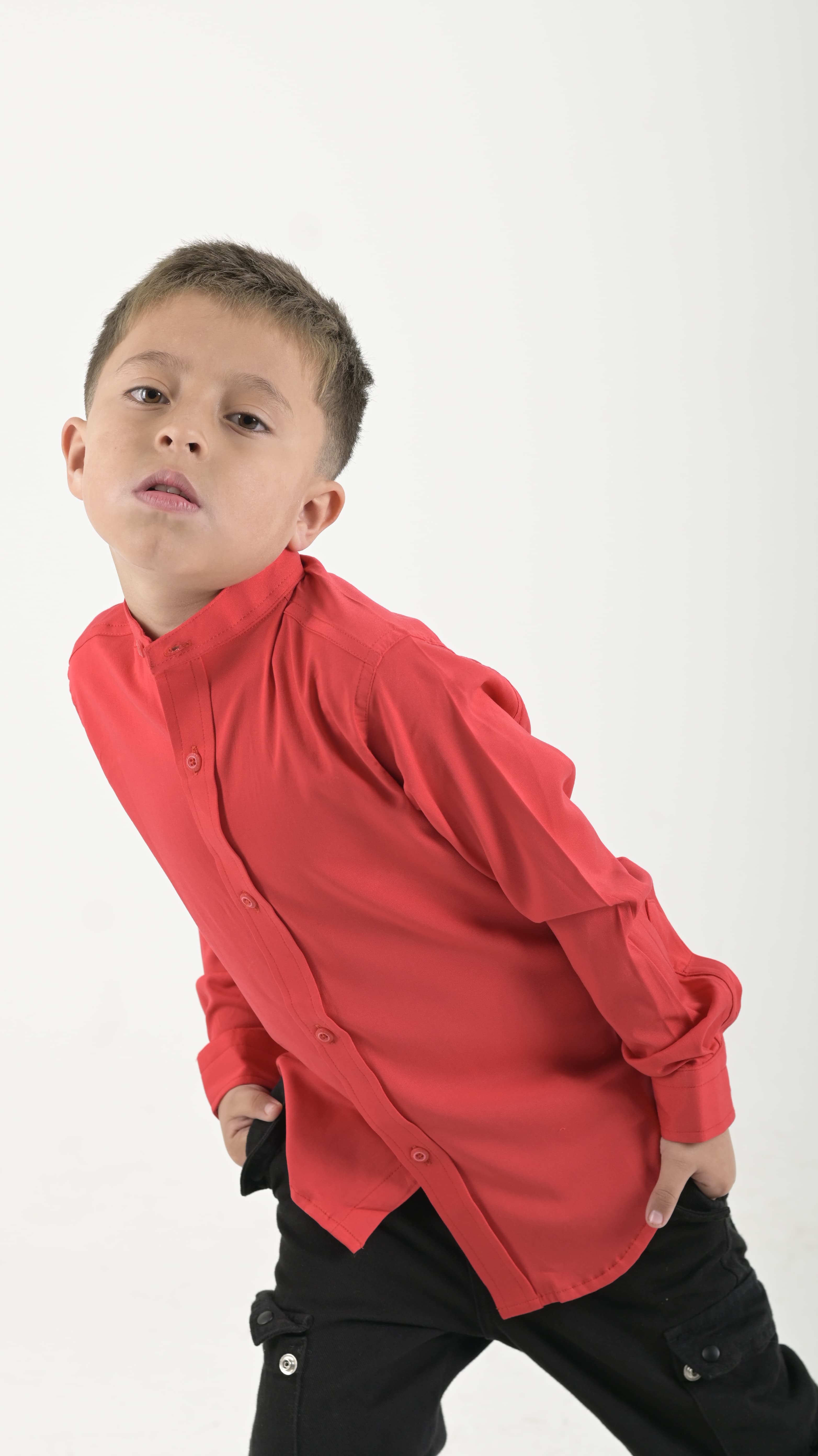 Manga larga niño Rojo