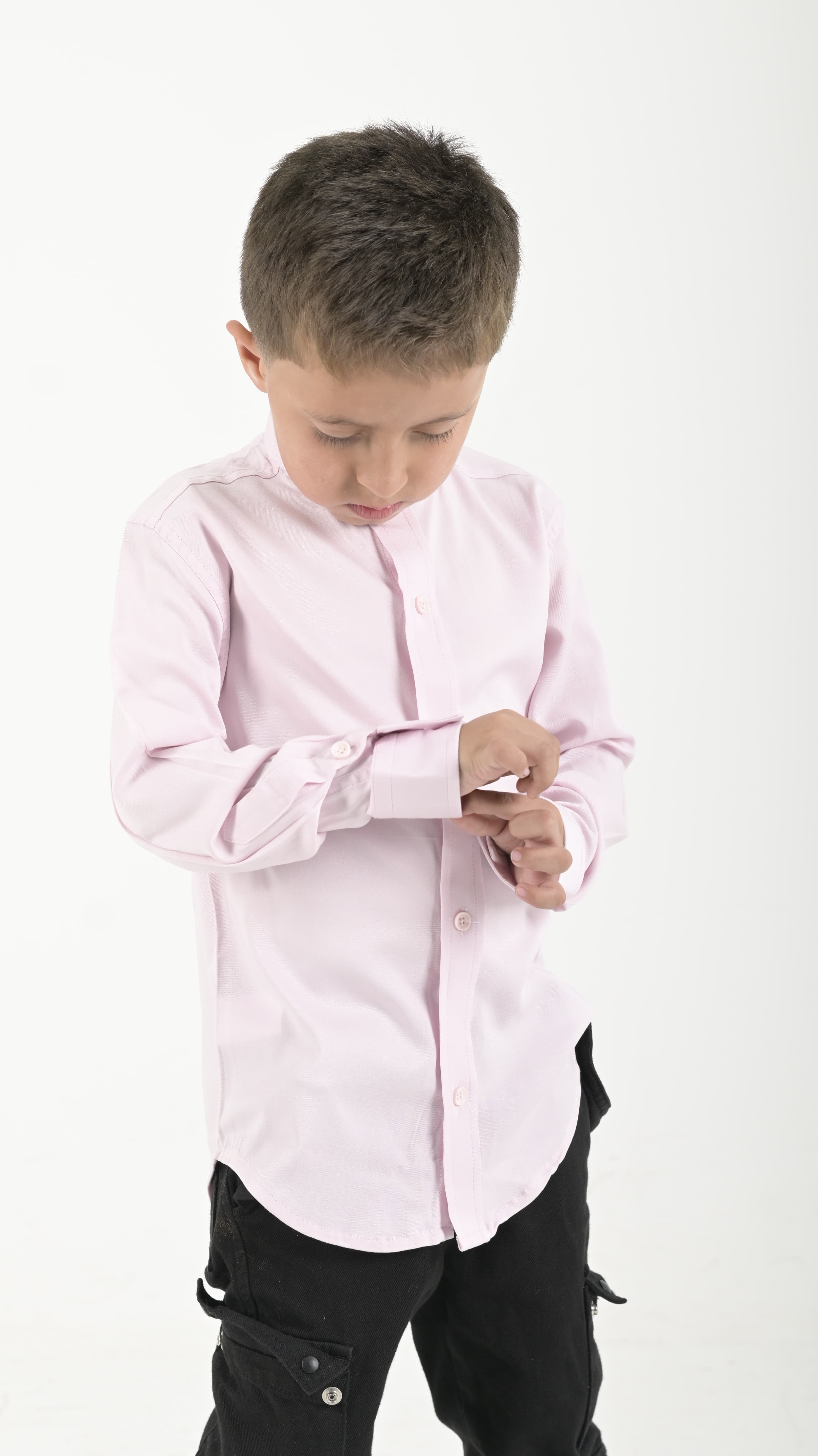 Manga larga niño Rosado medio