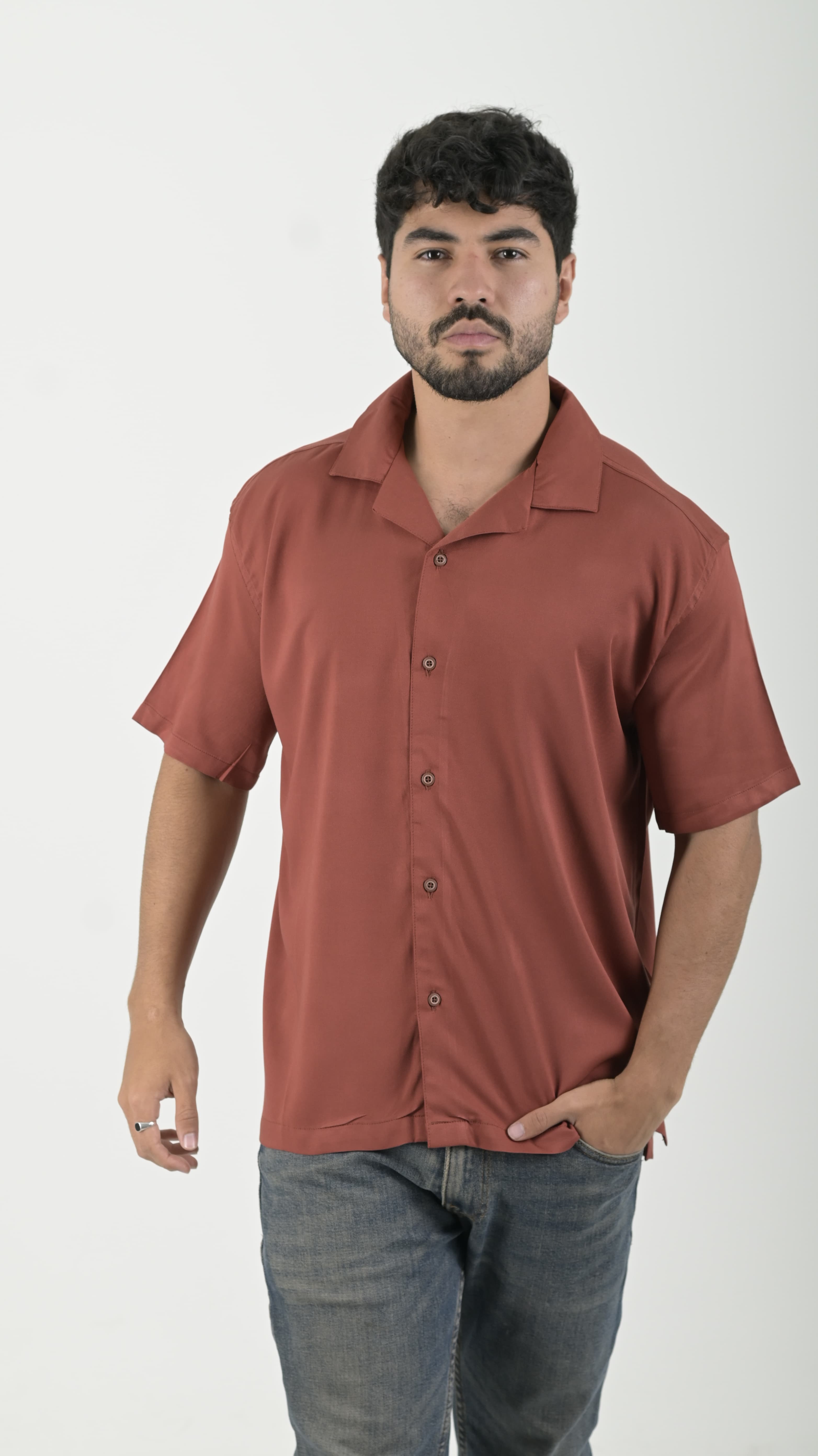 Camisa Box fit Ladrillo