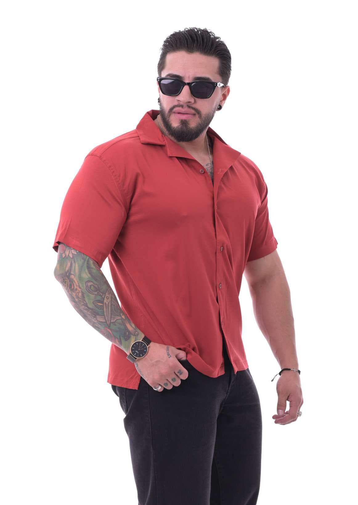 Camisa Box fit Rojo teja
