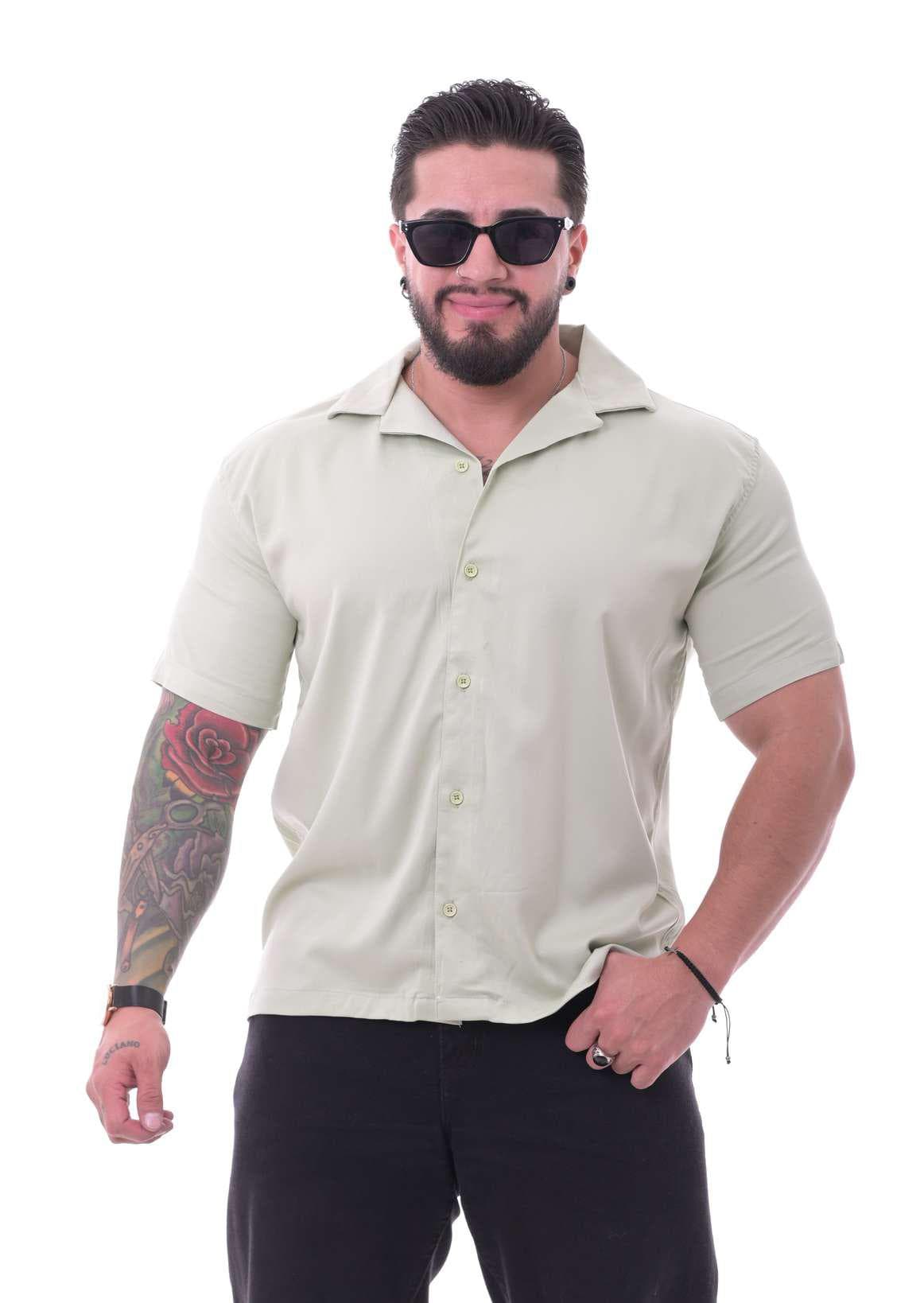 Camisa Box fit Verde pistacho