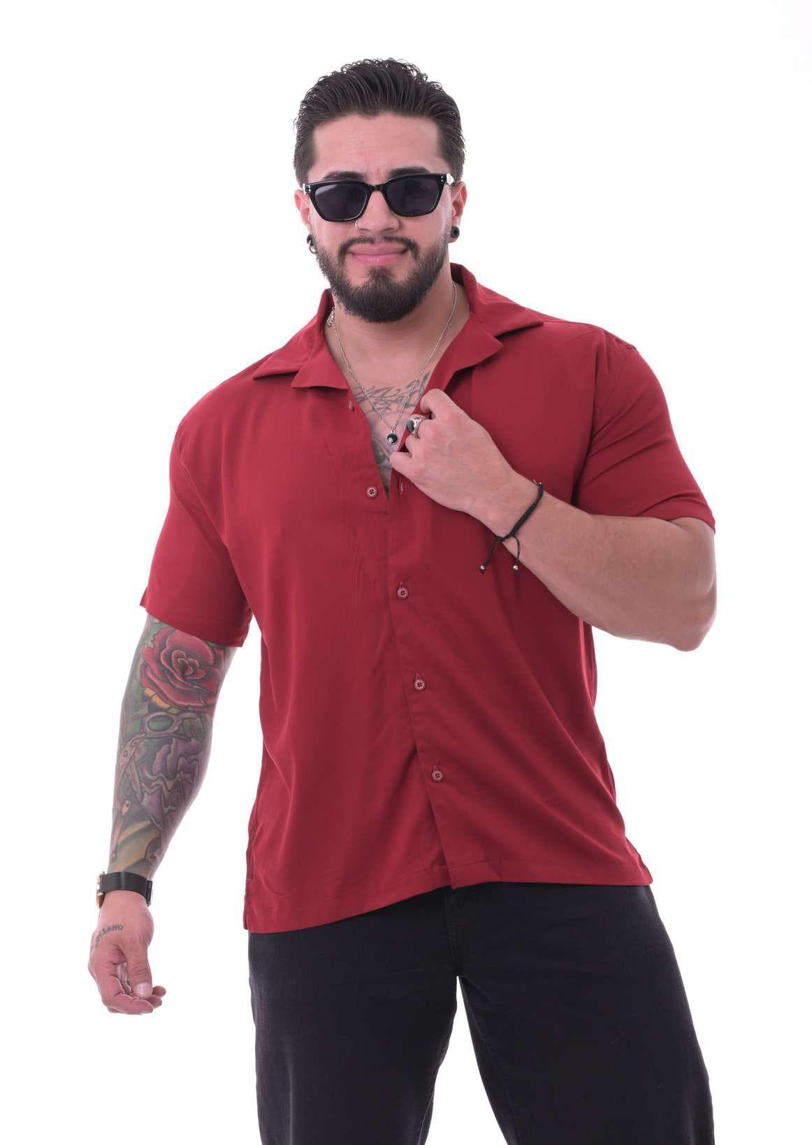Camisa Box fit Vinotinto