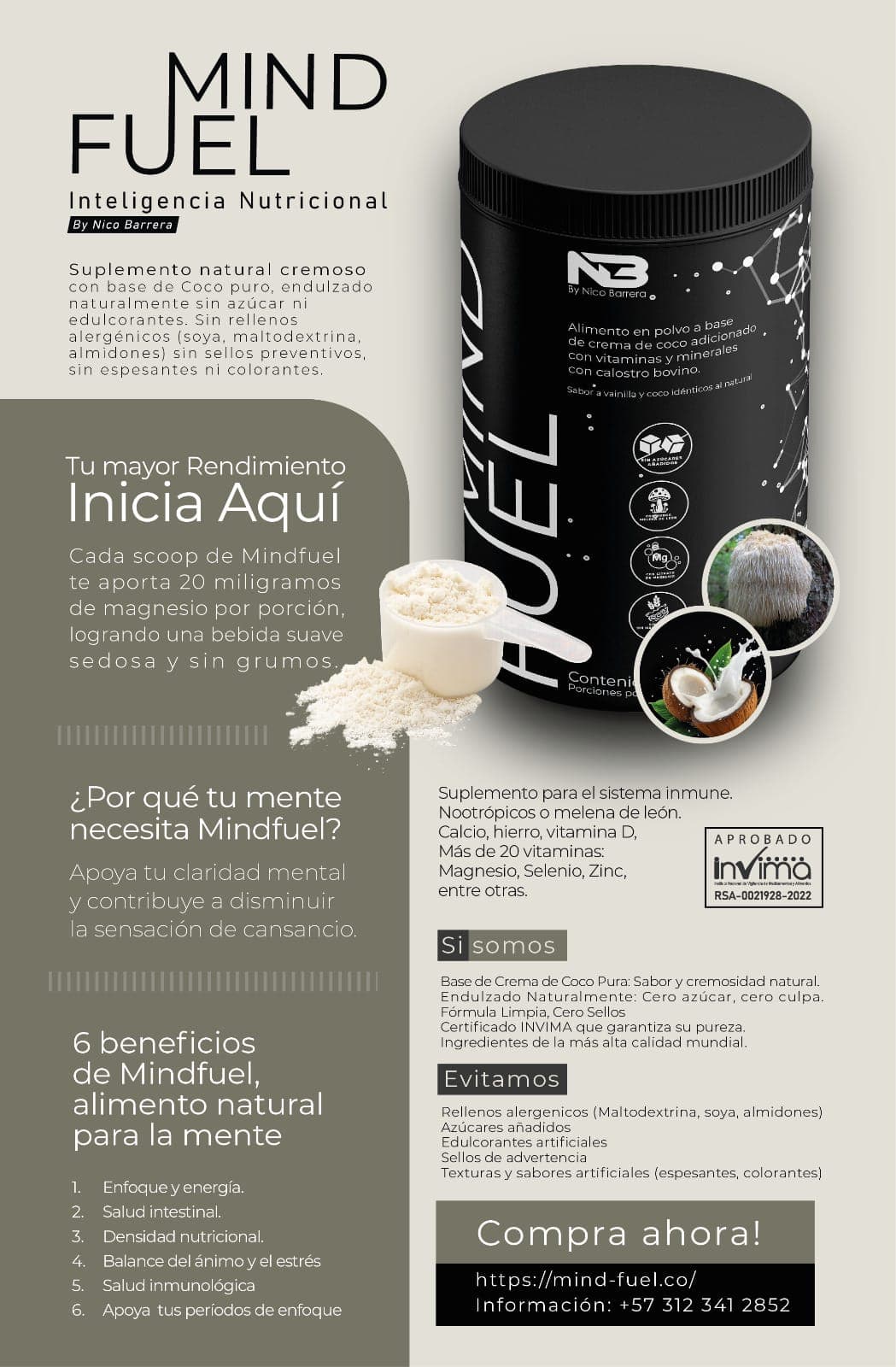 Mindfuel Potenciador Rendimiento Mental