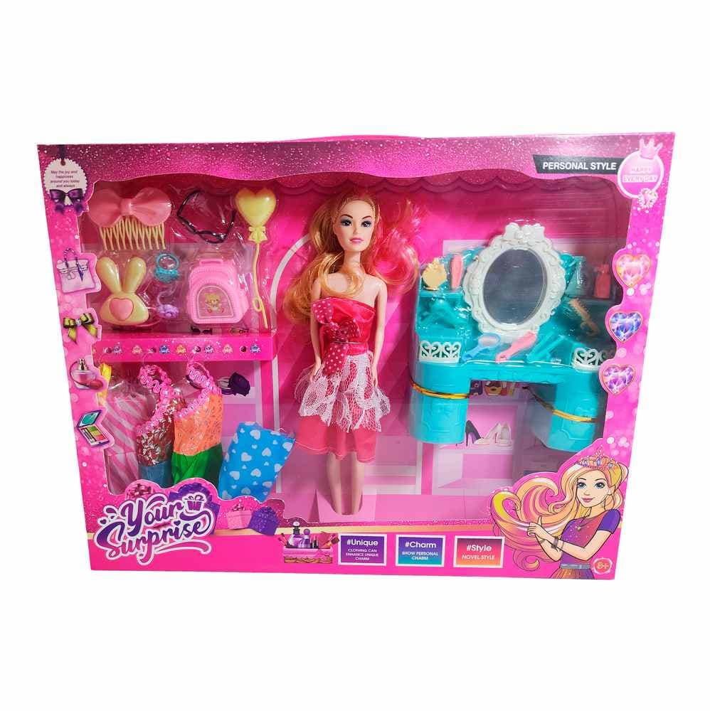 Muñeca Vestidos Elegantes Con Tocador