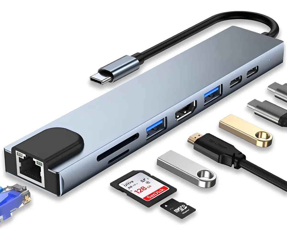 ADAPTADOR  9 EN 1 - TIPO C 4K